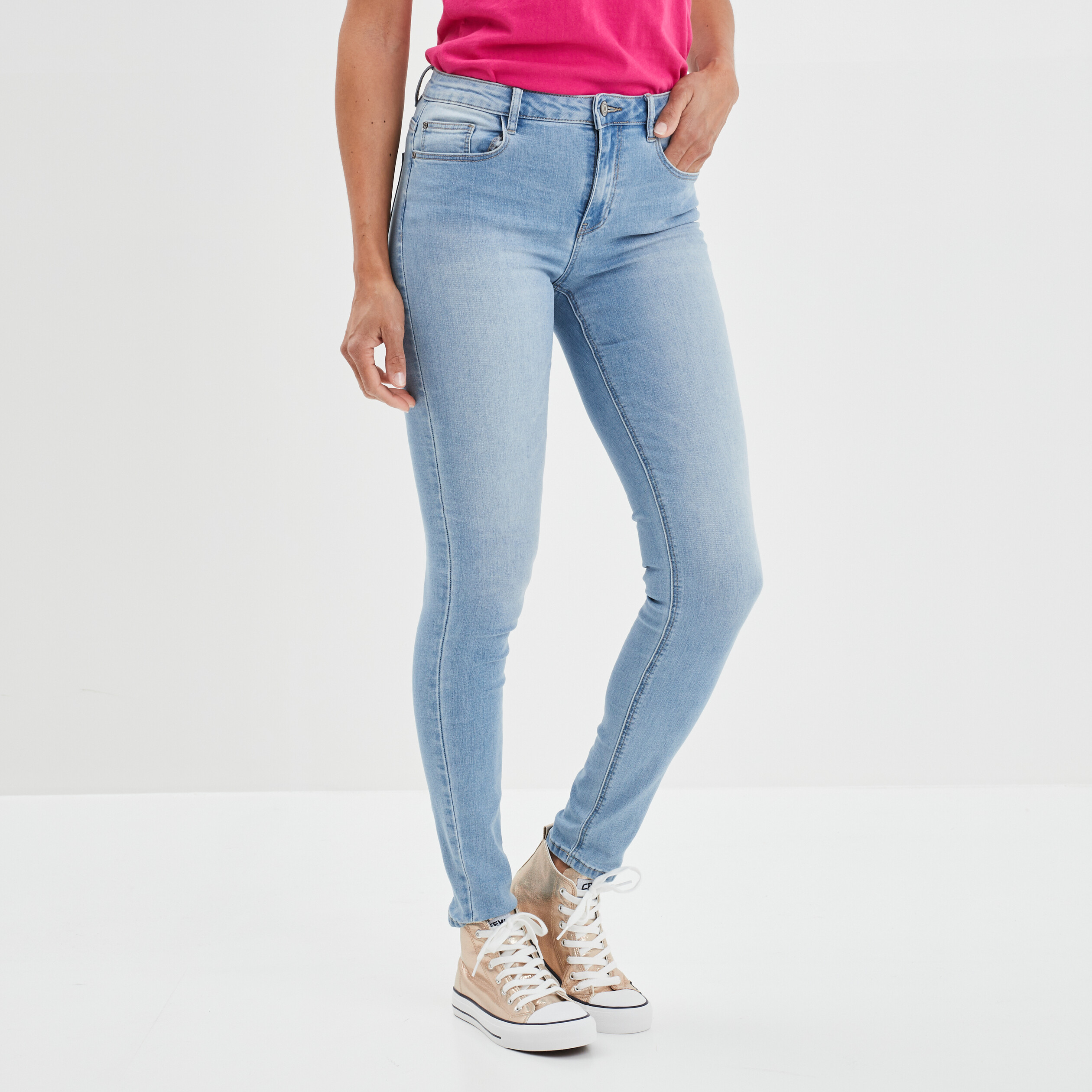 jeans slim taille standard denim double stone femme Jeans slim taille standard denim double stone femme