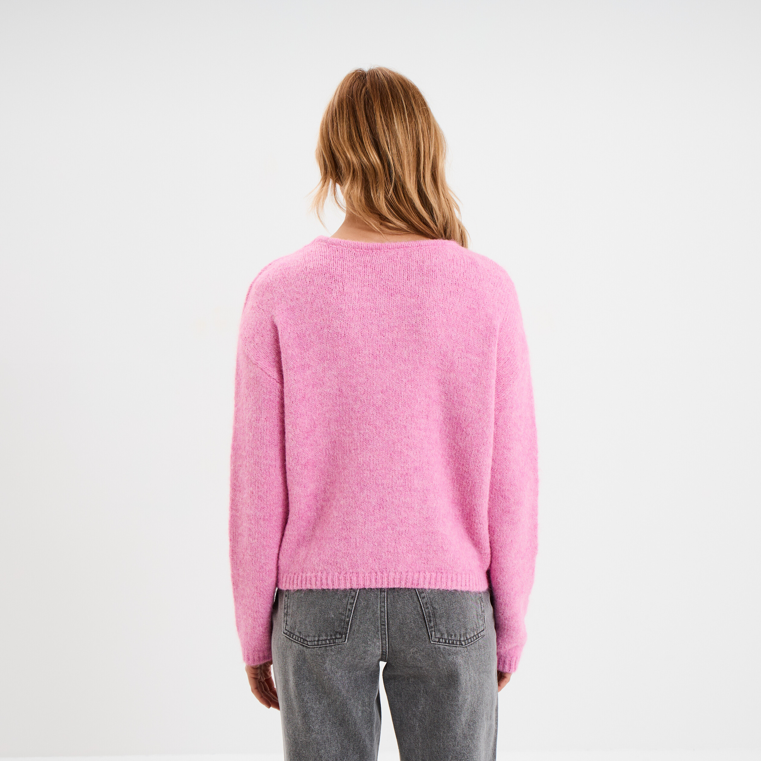 Pull Léger Femme New Directions EE13 - Taille XL, Couleur Fuchsia, Neuf Avec étiquette Mais Légères Imperfections