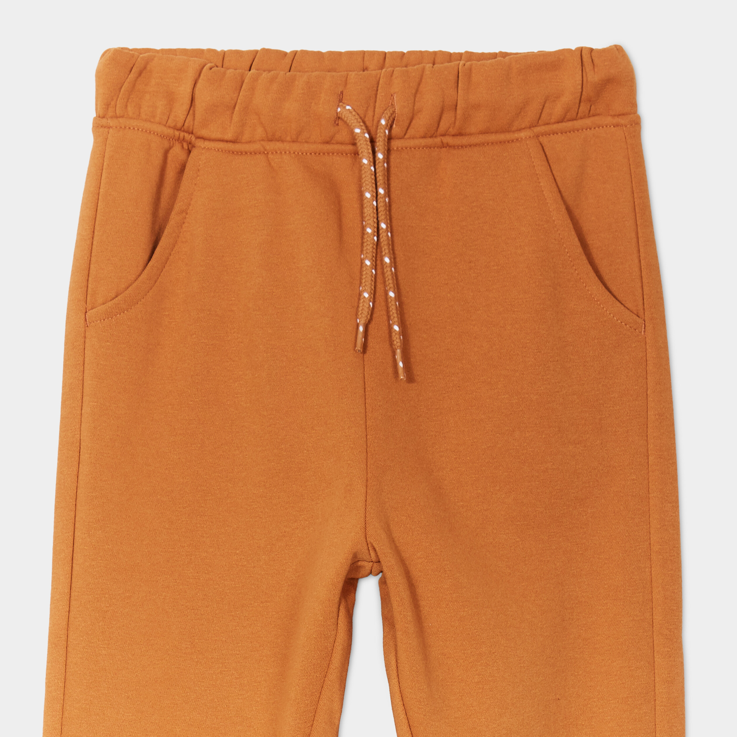 pantalon de jogging taille elastiquee marron cognac garcon Pantalon de jogging taille élastiquée marron cognac garçon
