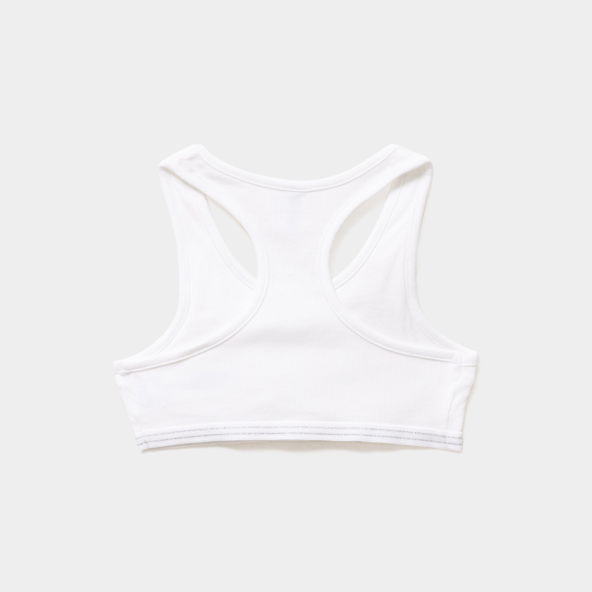 lot 2 brassieres effet cotele coton mauve fille Lot 2 brassières effet côtelé coton mauve fille