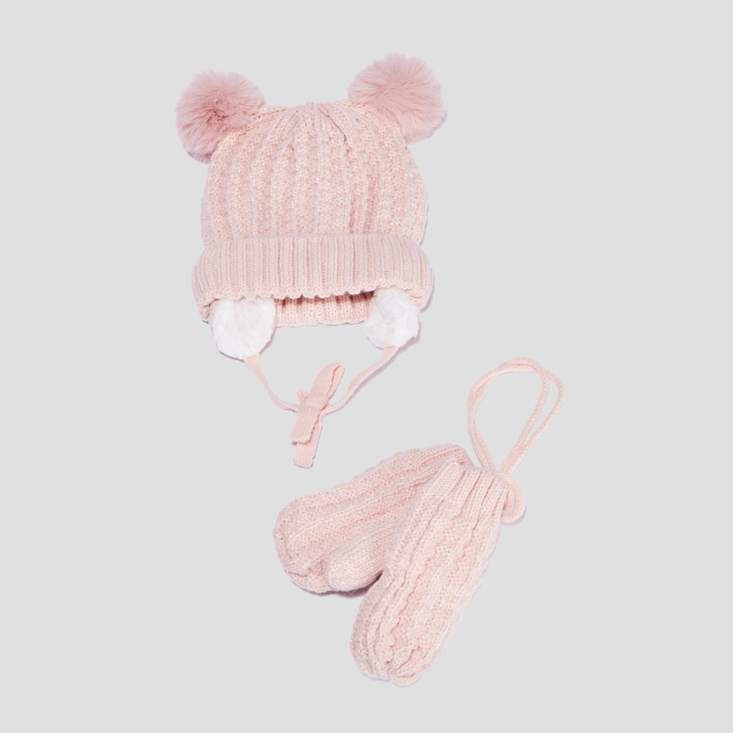 Ensemble bonnet et moufles bébé