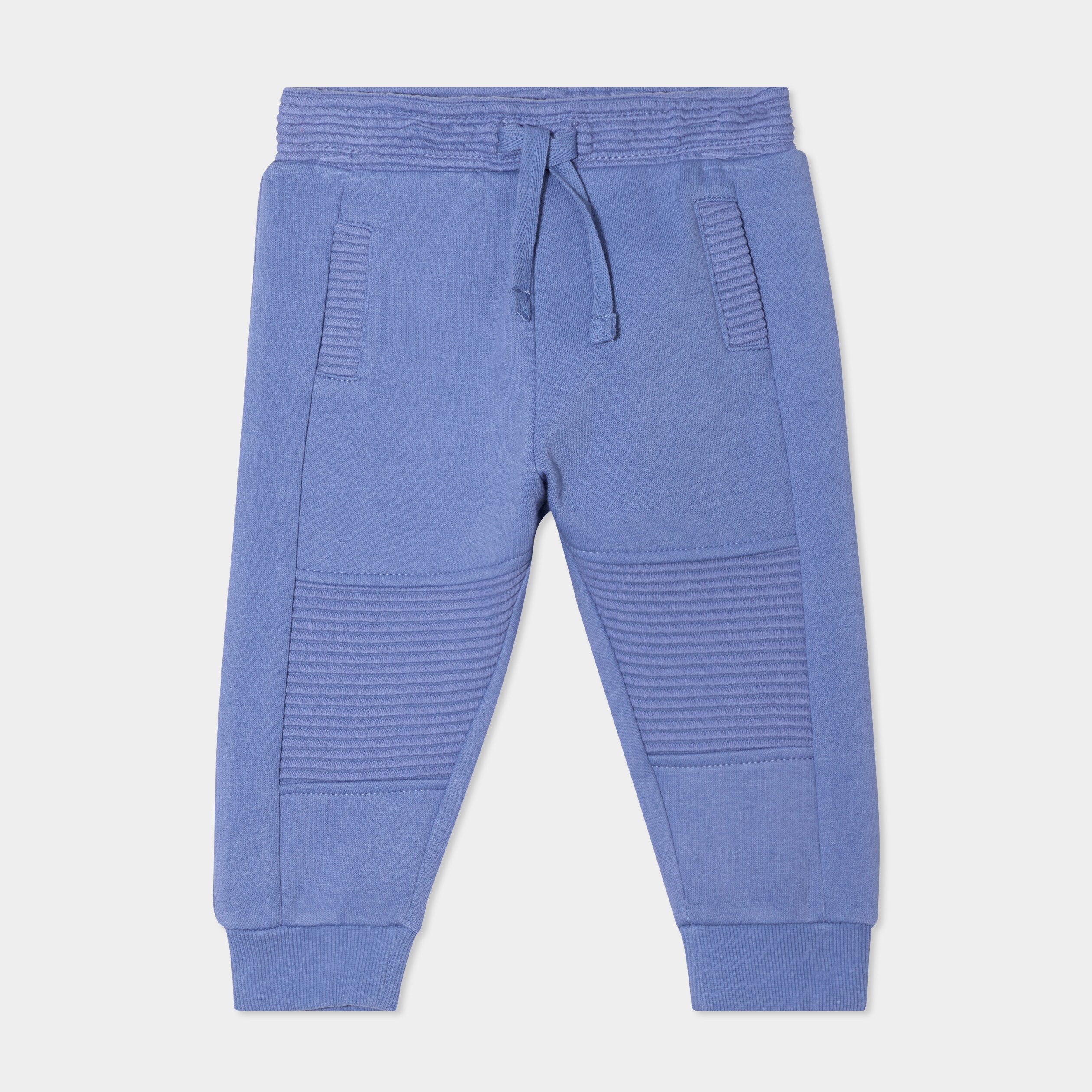 pantalon de jogging taille elastiquee bleu lavande bebeg Pantalon de jogging taille élastiquée bleu lavande bébé garçon