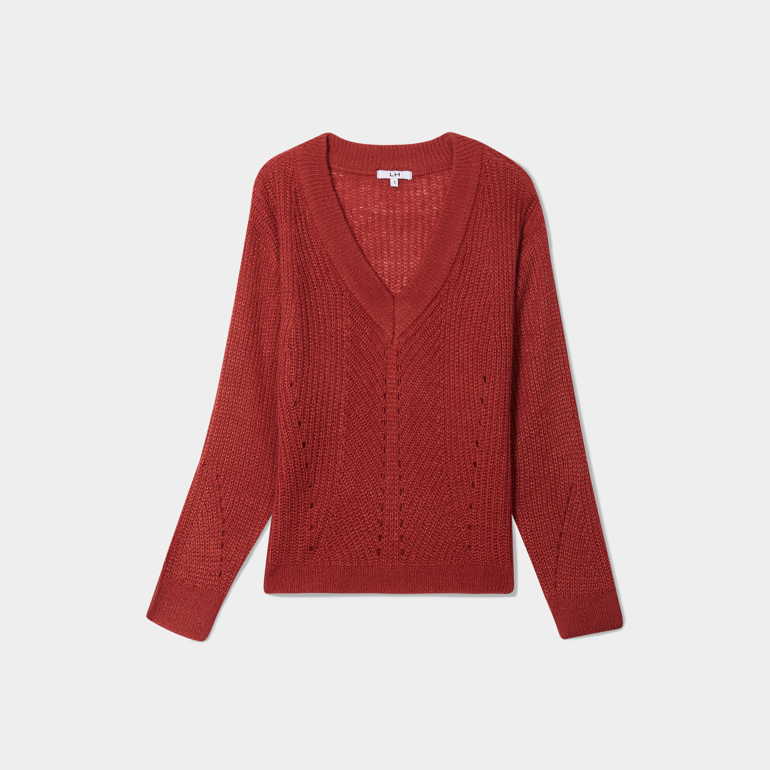 Pull Femme-Pull de couleur pure lâche de mode classique-rouge YH