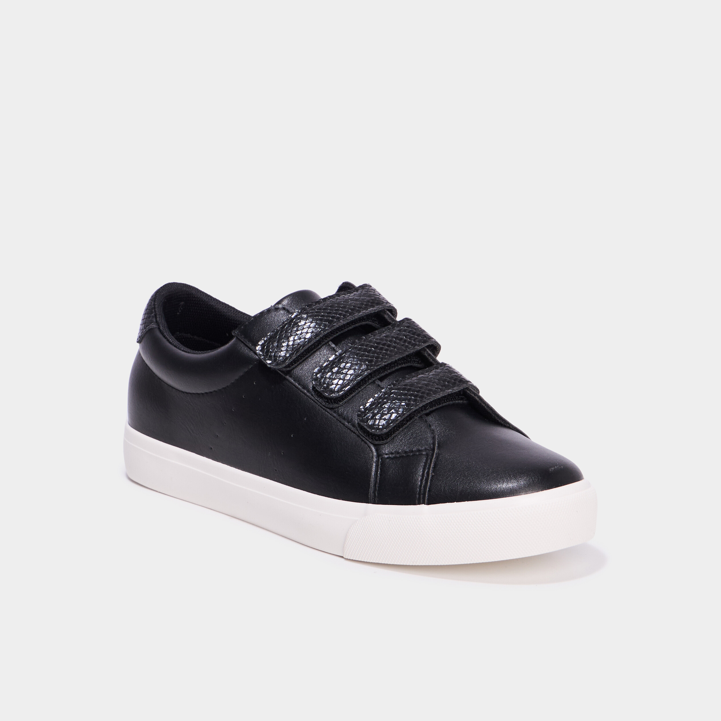 Baskets &agrave; scratchs noir femme