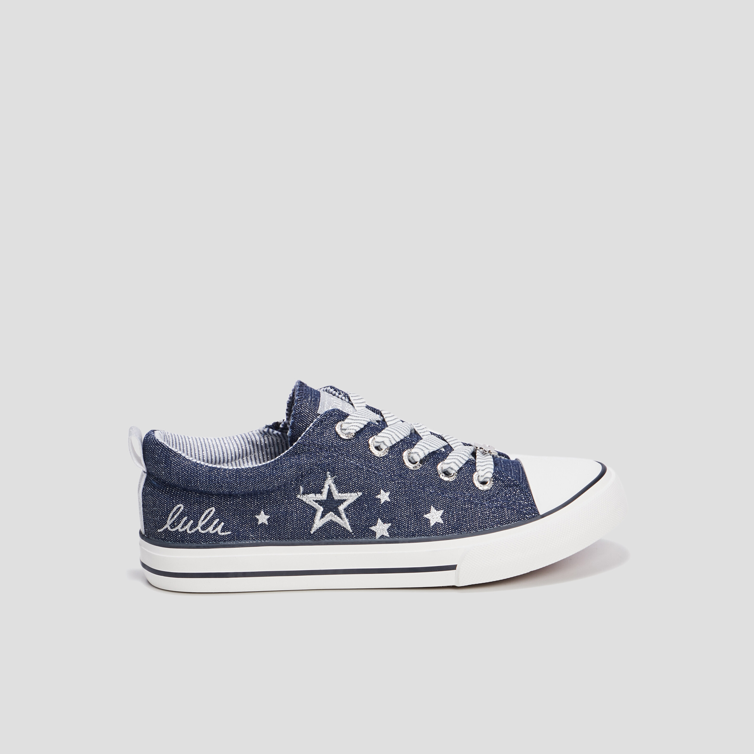 tennis en toile a lacets lulucastagnette bleu fille Tennis en toile à lacets LuluCastagnette bleu fille