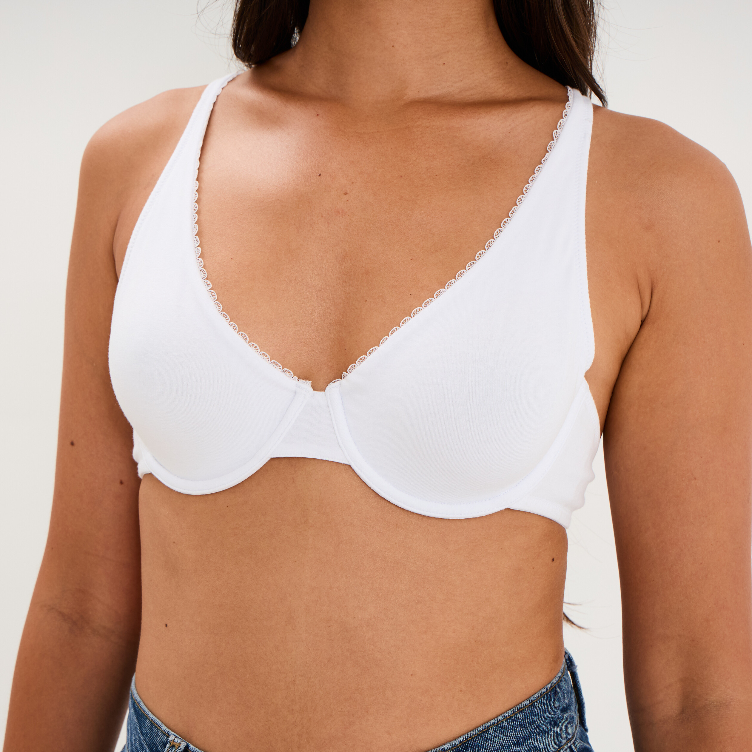 Soutien-gorge foulard coton majoritaire blanc femme