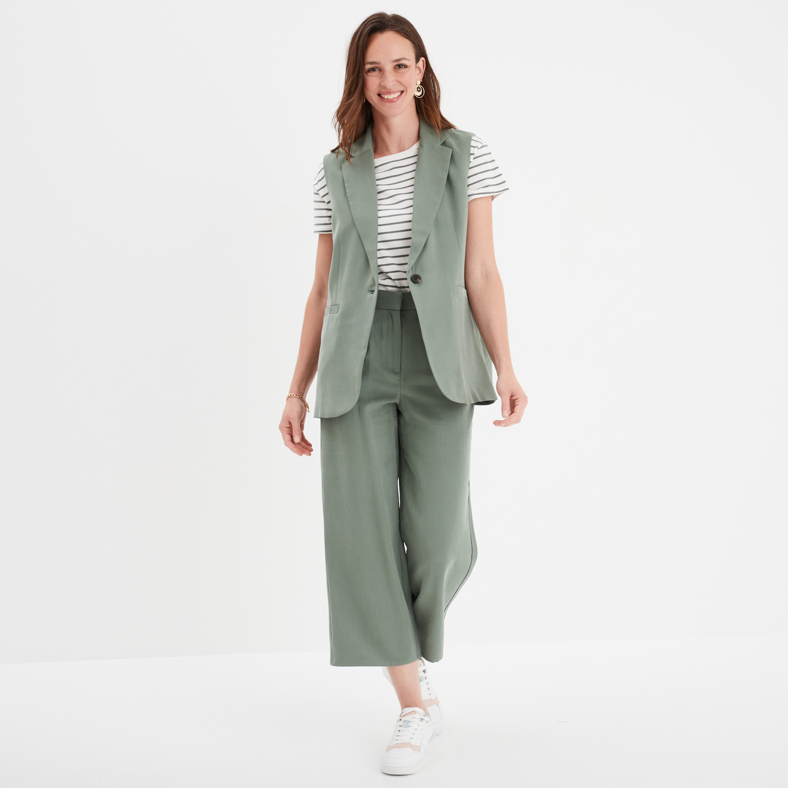 T-shirt manches courtes coton ecru femme