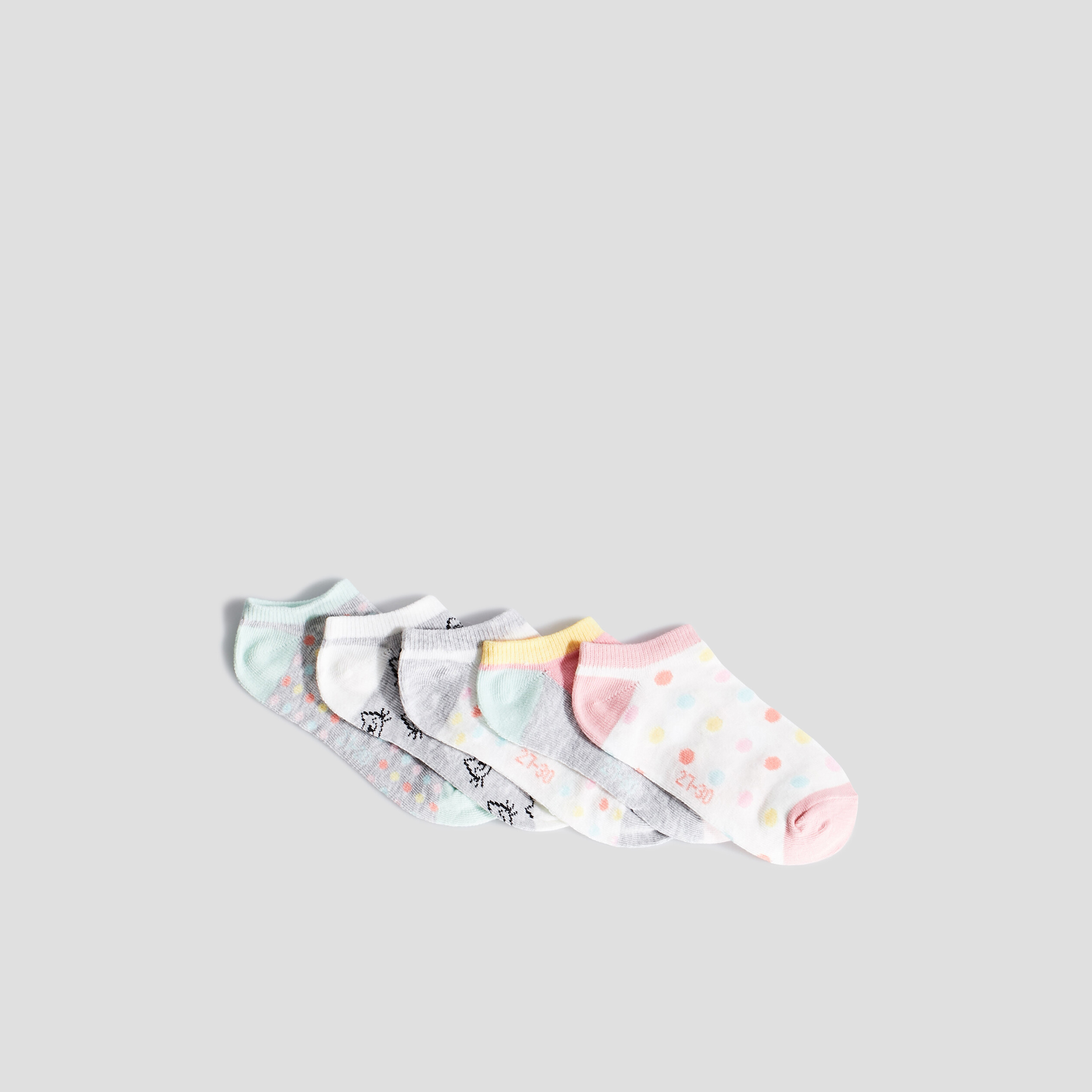 Lot 5 paires socquettes multicolore fille