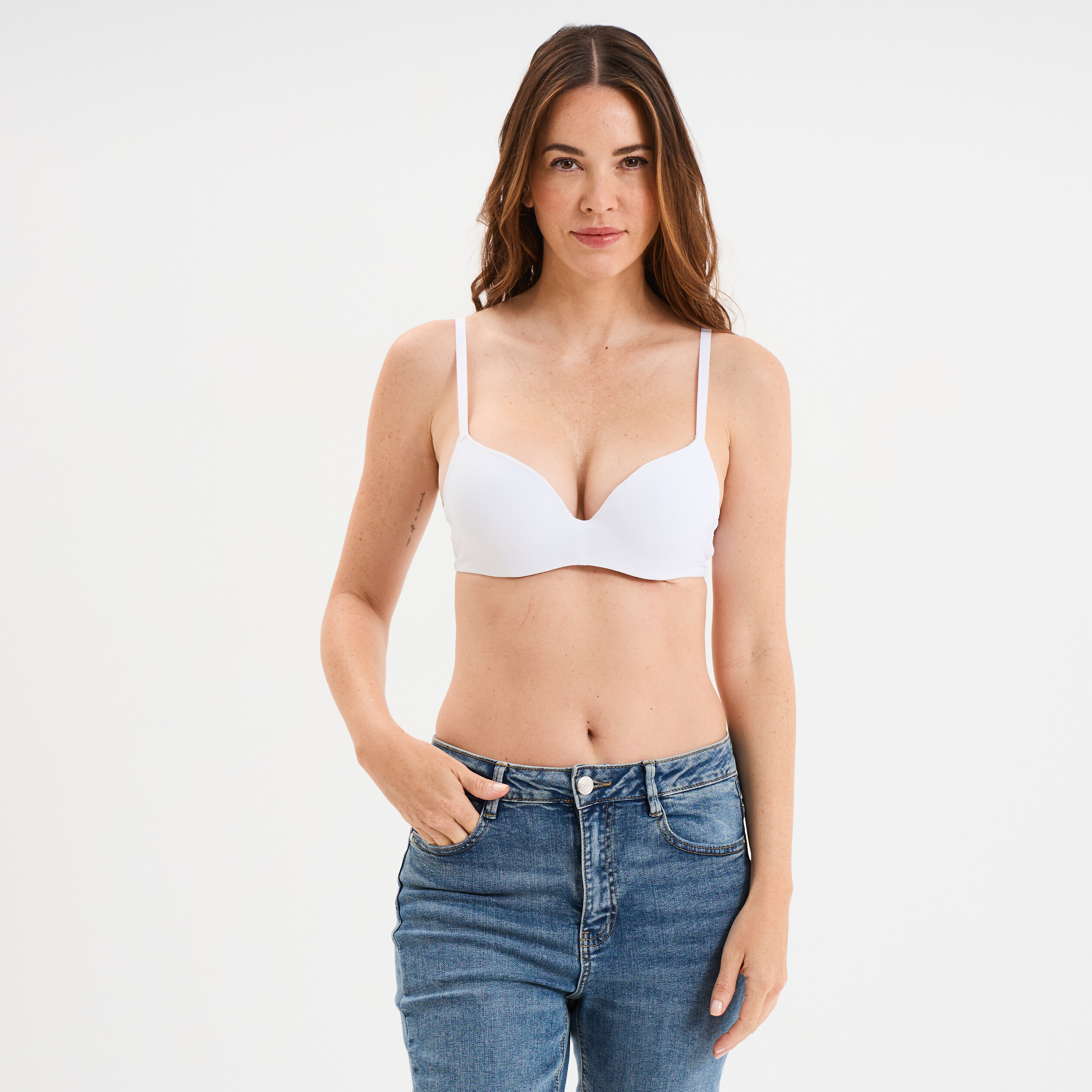 Soutien-gorge push-up microfibre blanc femme