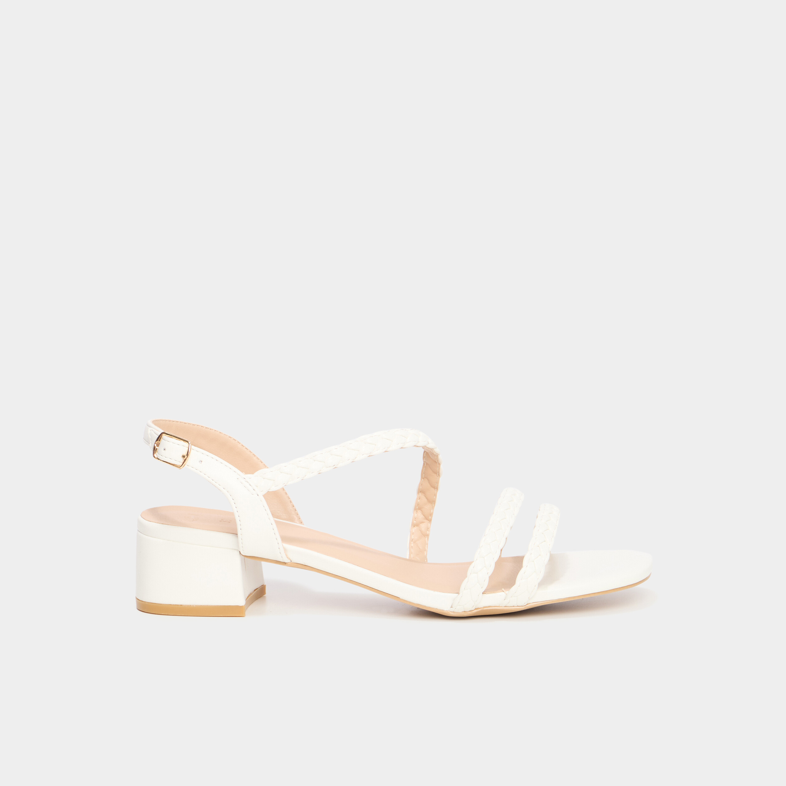 Sandales &agrave; talons blanc femme