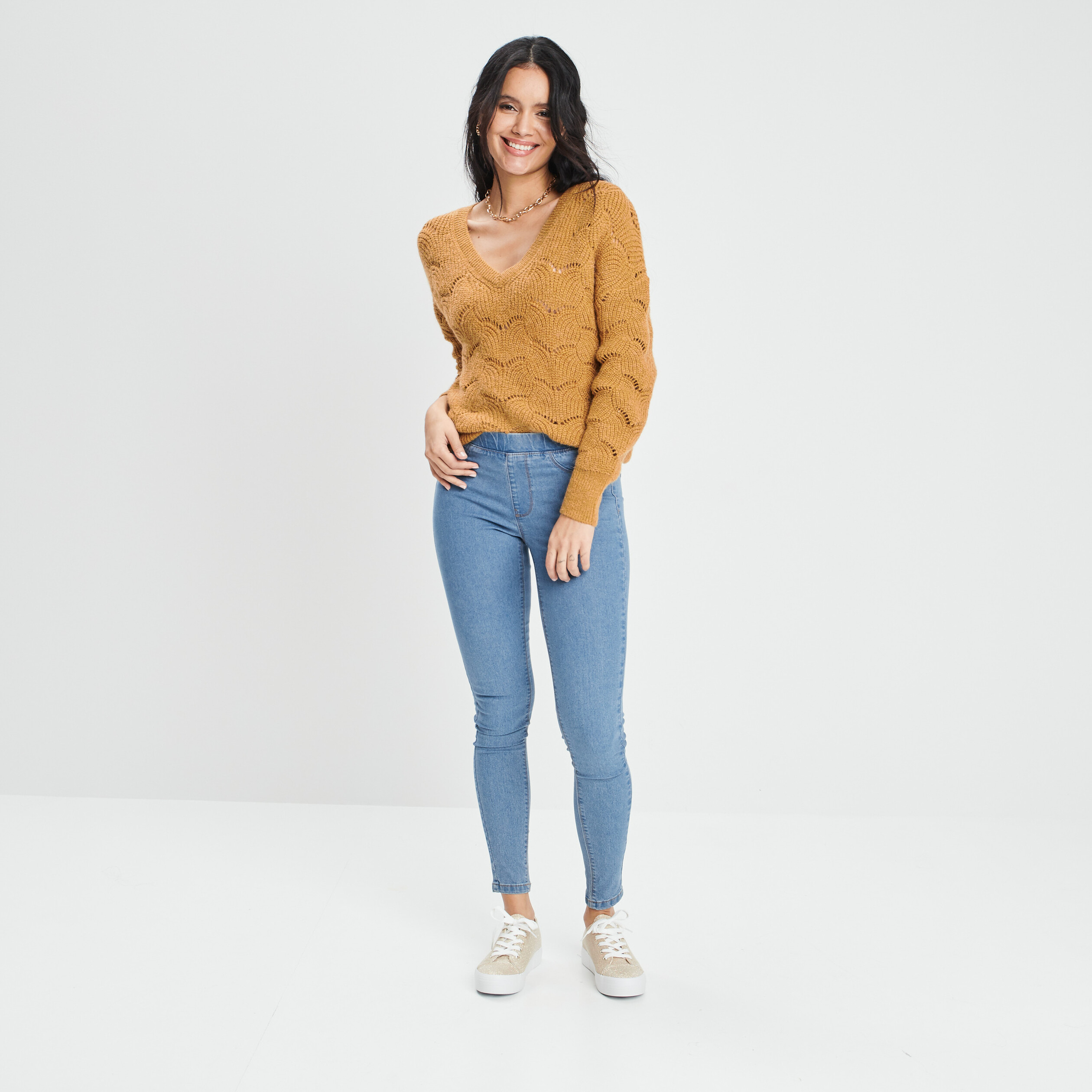 Jegging taille standard denim stone femme