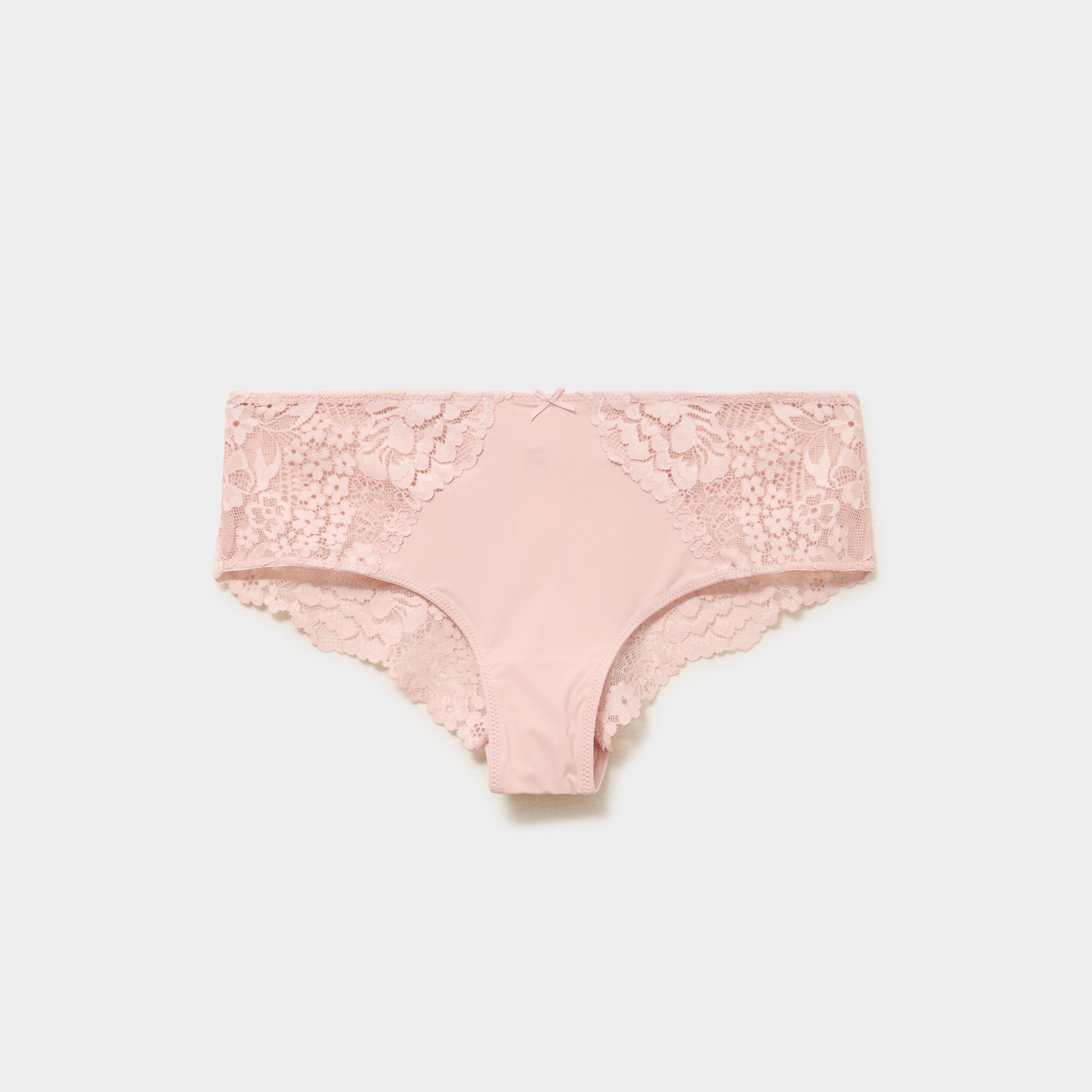 Shorty avec dentelle rose clair femme
