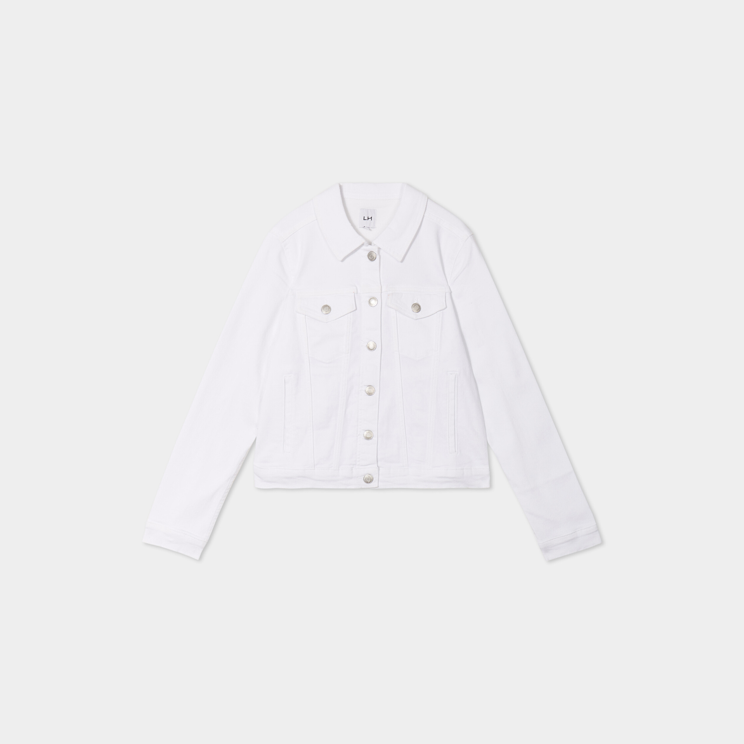 Veste en jean blanche longue femme best sale