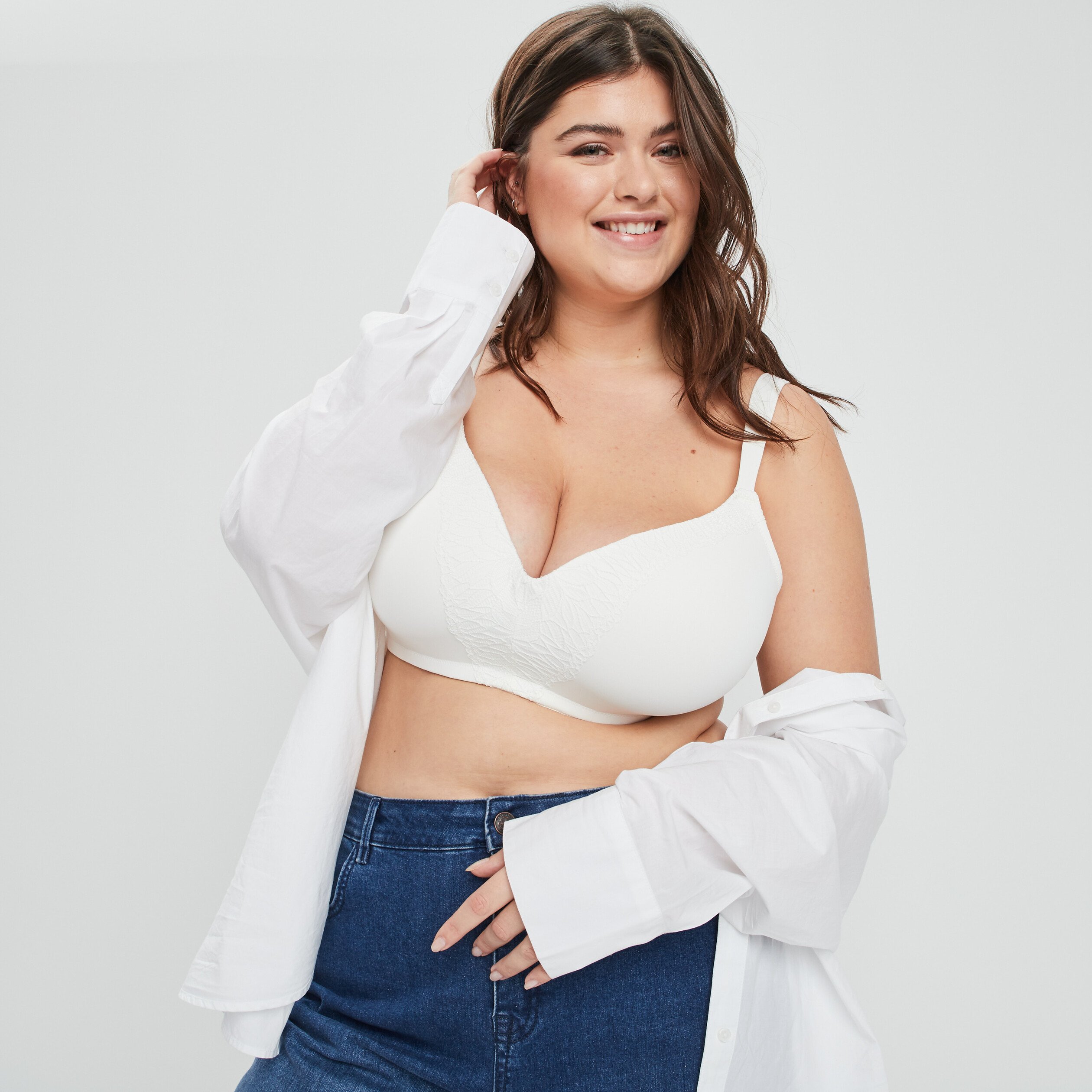 Soutien gorge ampliforme microfibre blanc femme grande taille