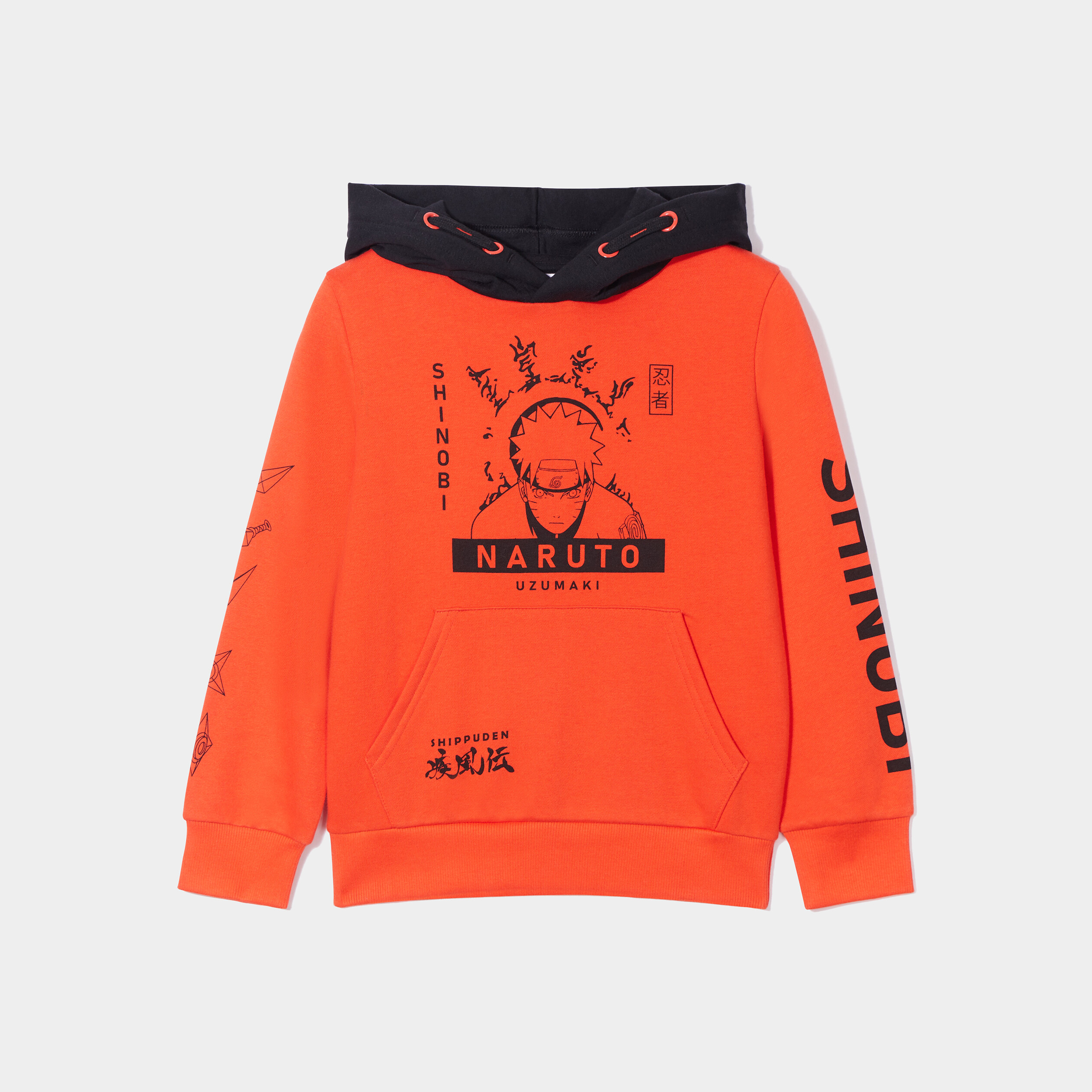 sweat a capuche hoodie coton naruto orange fonce garcon Sweat à capuche hoodie coton Naruto orange foncé garçon