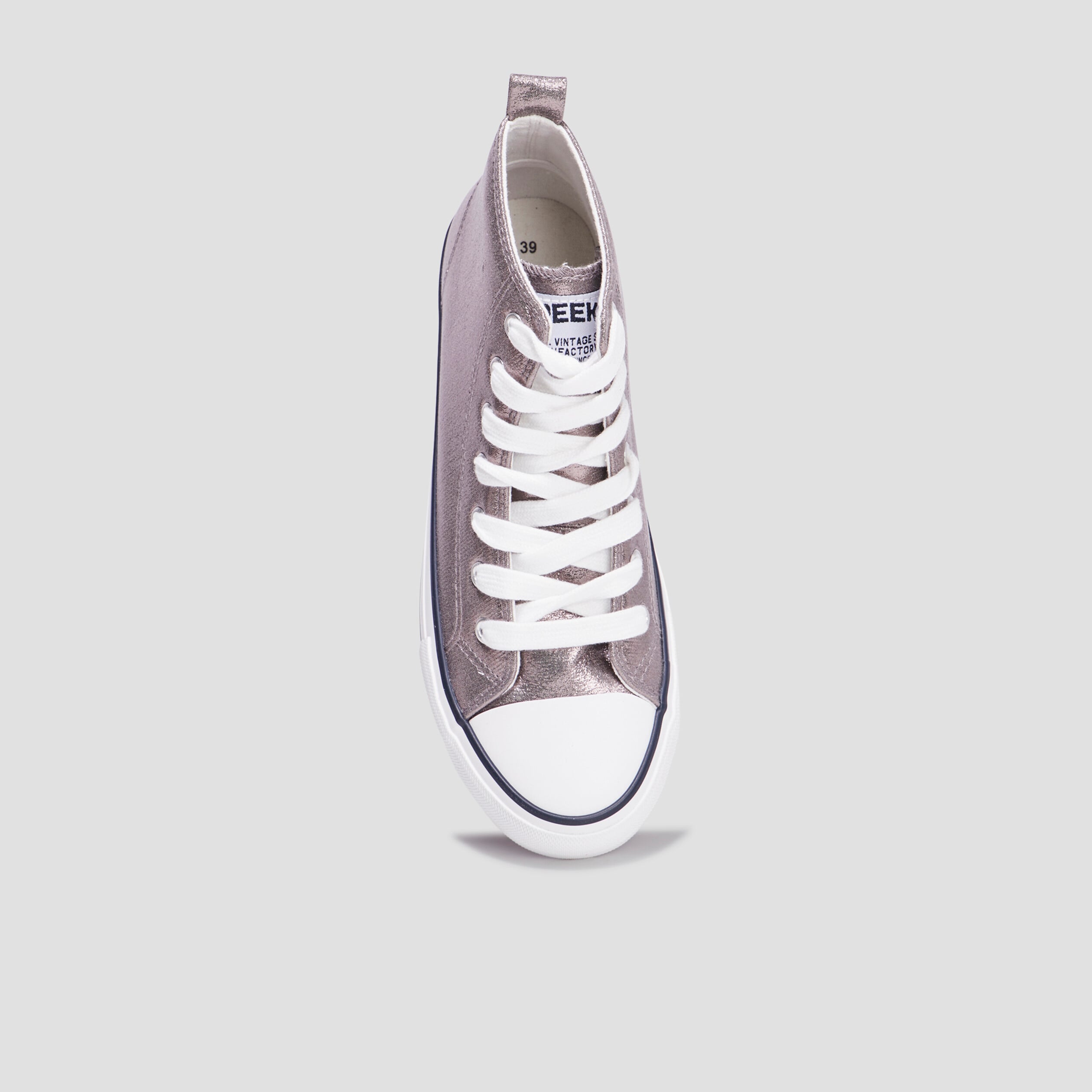 Tennis montantes &agrave; lacets Creeks gris argent femme