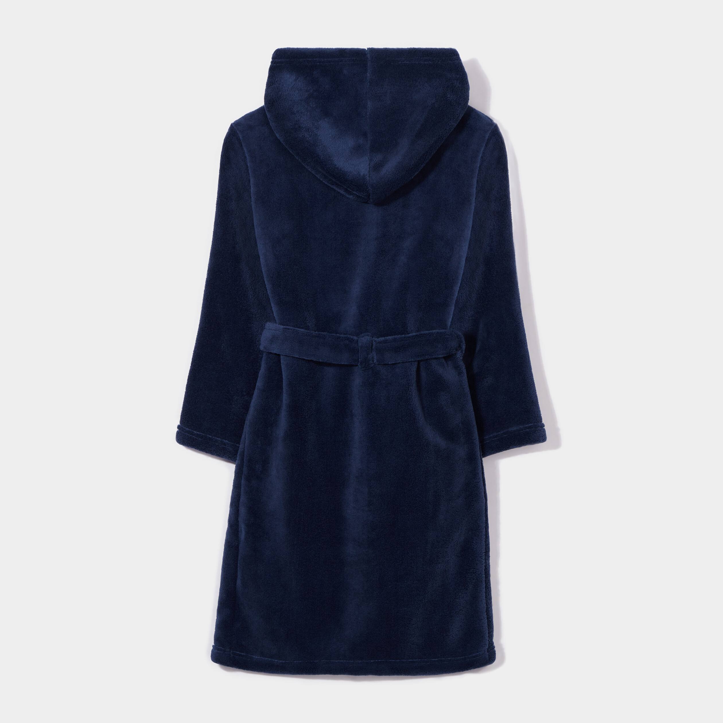 Peignoir ceinturé effet polaire capuche bleu marine garçon