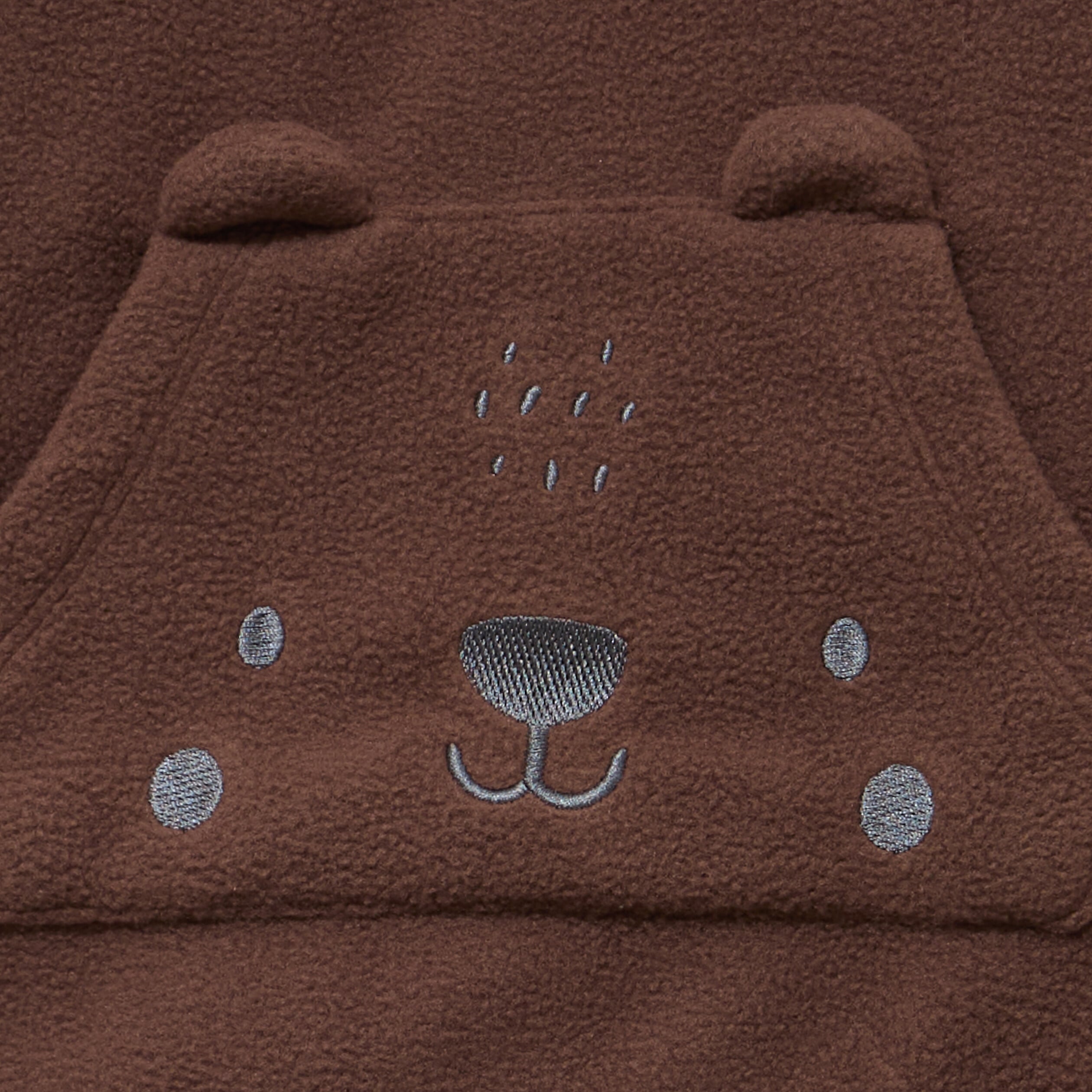Ensemble effet polaire sweat et pantalon marron fonc&eacute; b&eacute;b&eacute; gar&ccedil;on