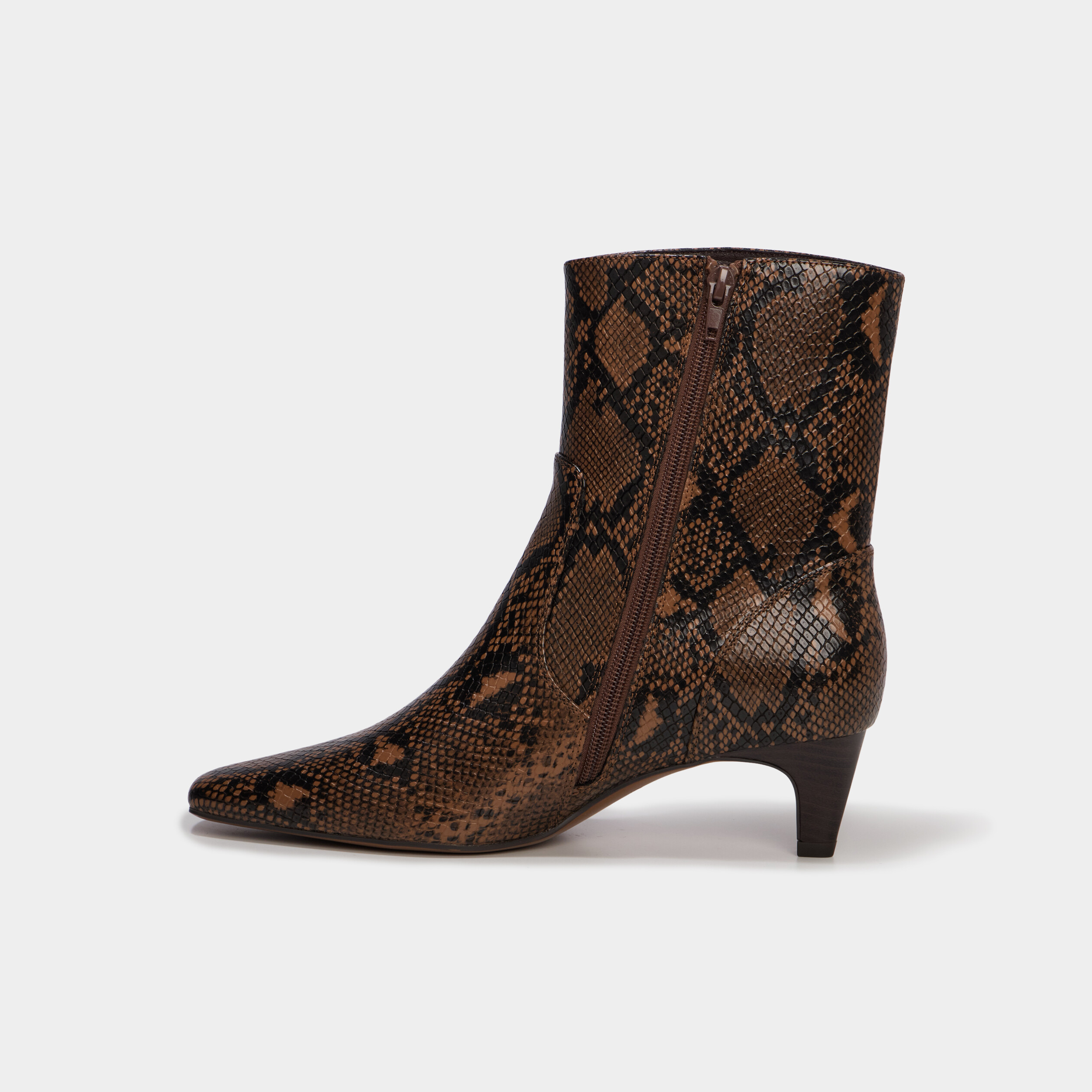 Bottines kitten heel zipp&eacute;es multicolore femme