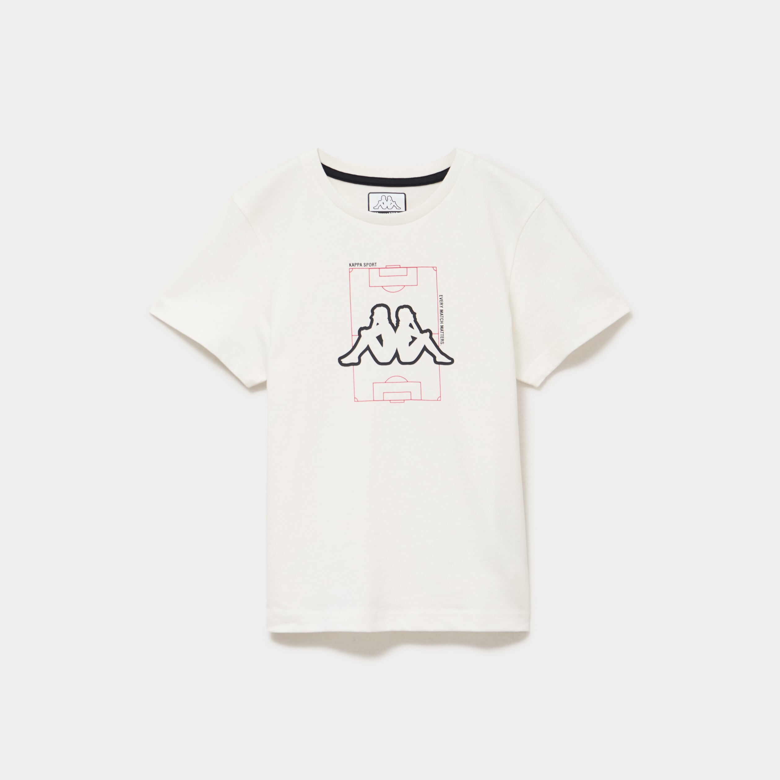 T-shirt en coton manches courtes Kappa blanc gar&ccedil;on