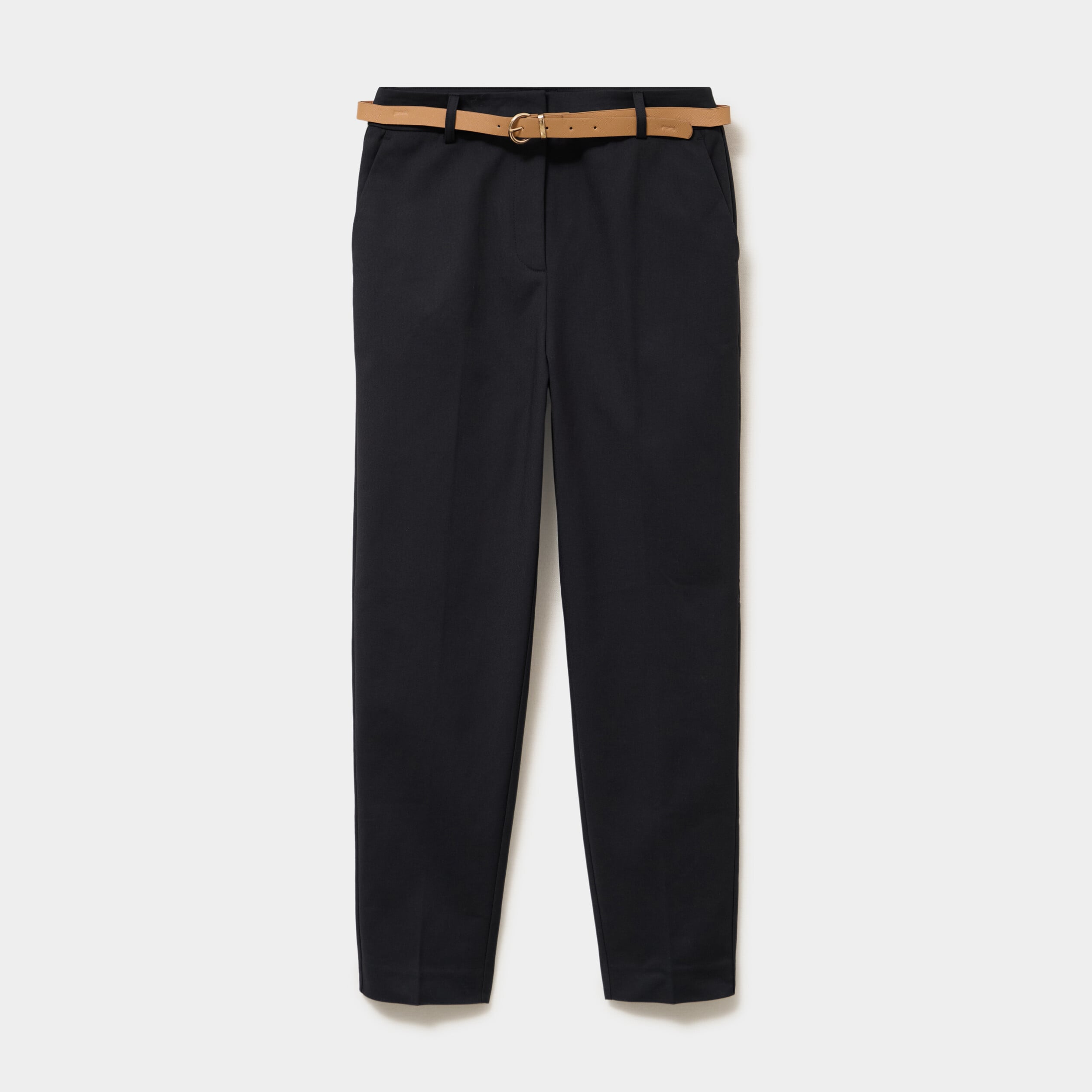 Pantalon chino ceinture amovible noir femme