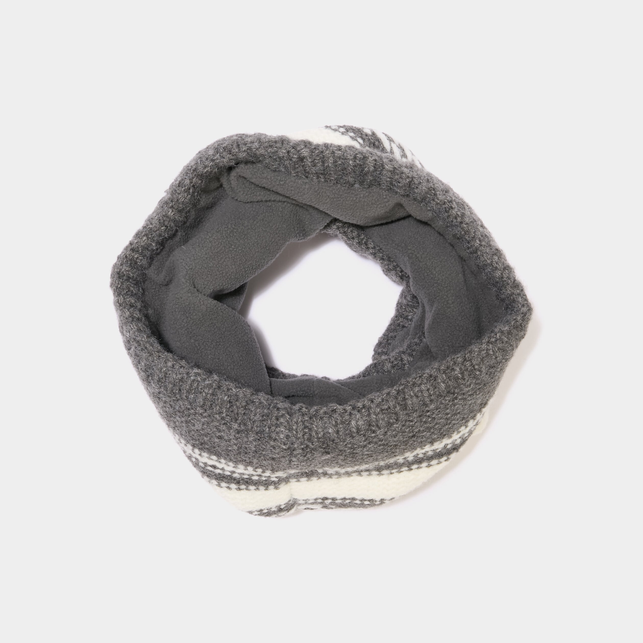 Tour de cou doublure effet polaire gris gar&ccedil;on