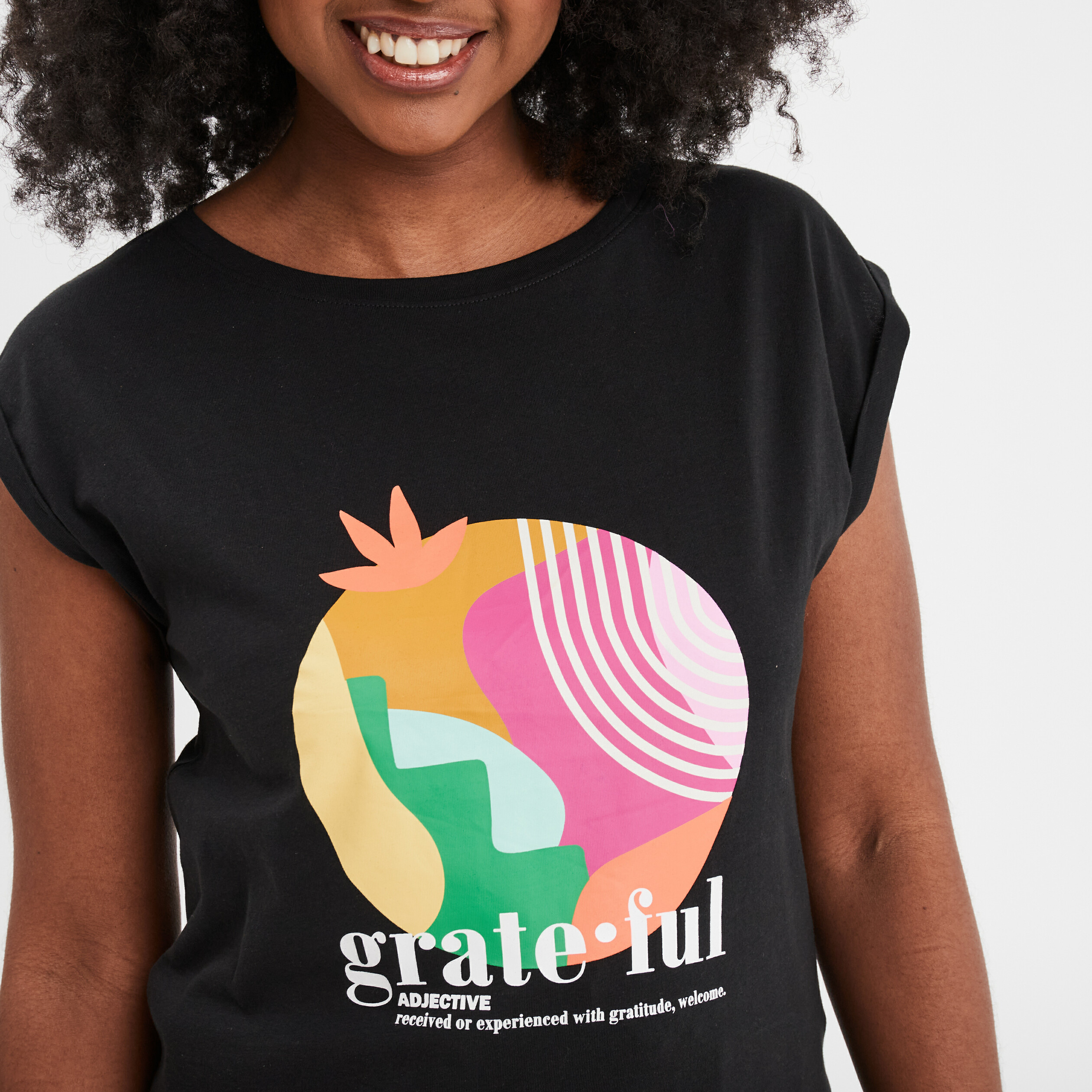 t shirt col rond manches courtes noir femme T-shirt col rond manches courtes noir femme