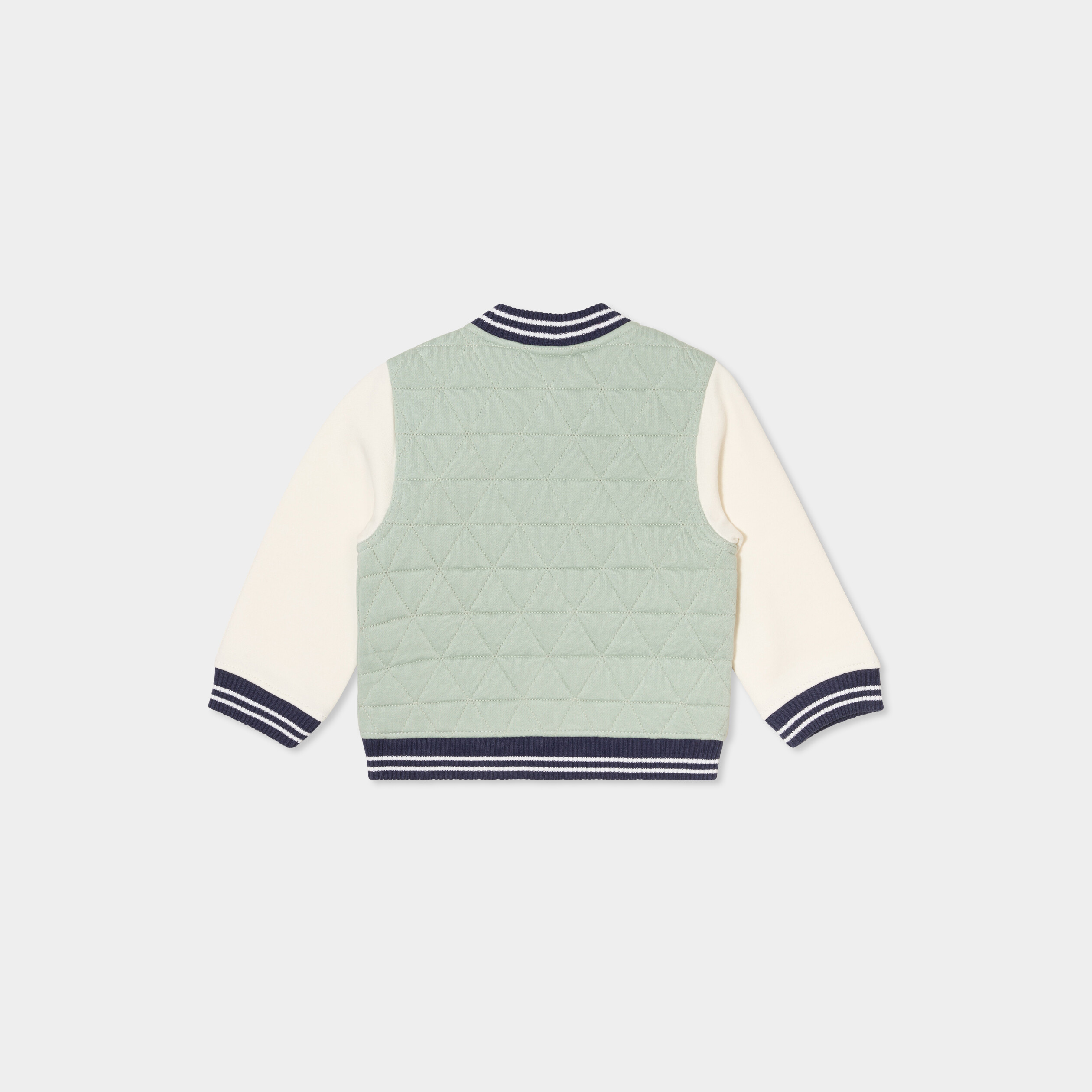 Gilet zipp&eacute; matelass&eacute; col teddy vert pastel b&eacute;b&eacute; gar&ccedil;on