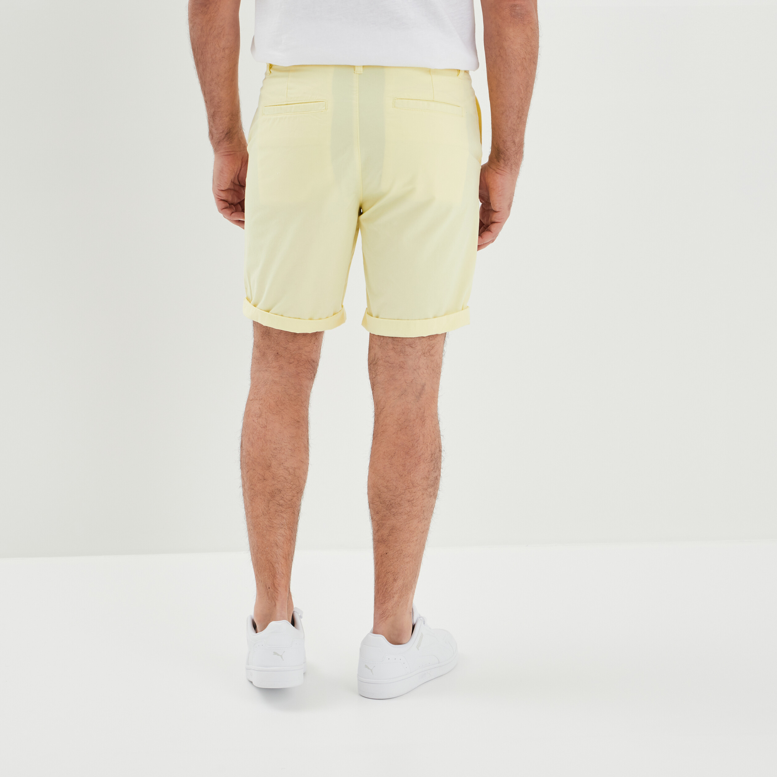 bermuda chino regular jaune clair homme Bermuda chino regular jaune clair homme