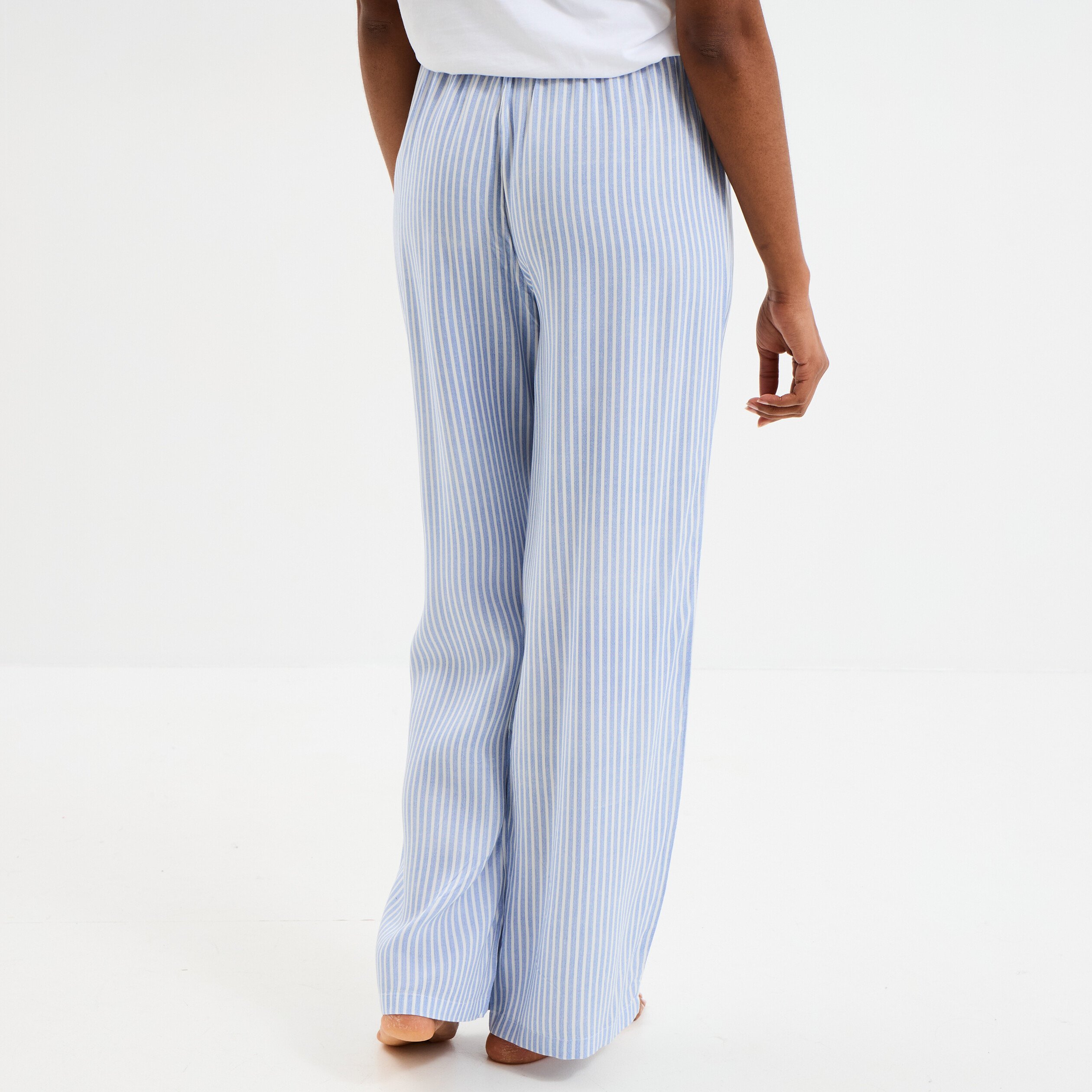 pantalon de pyjama fluide bleu femme Pantalon de pyjama fluide bleu femme