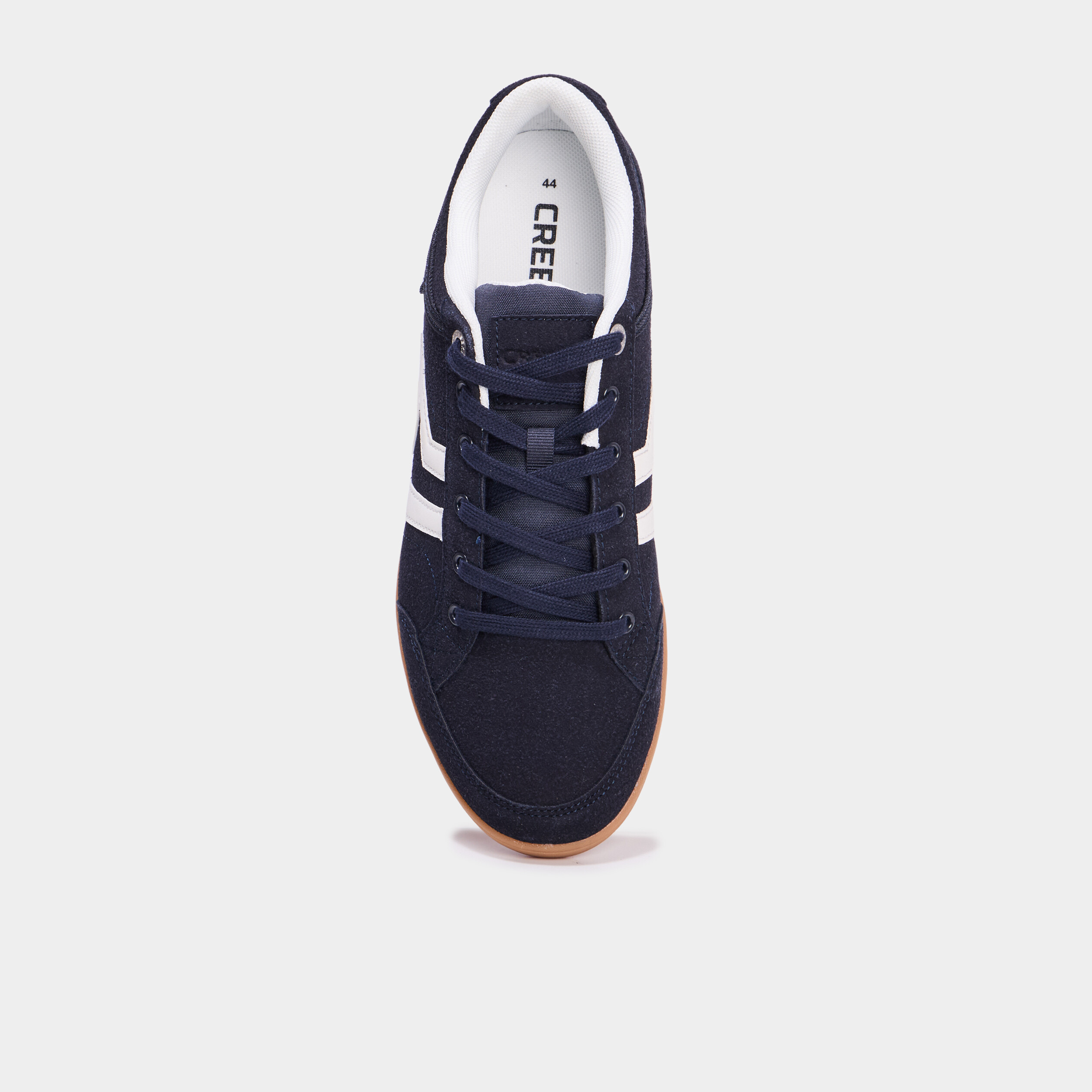 Tennis basses &agrave; lacets effet su&eacute;dine bleu marine homme