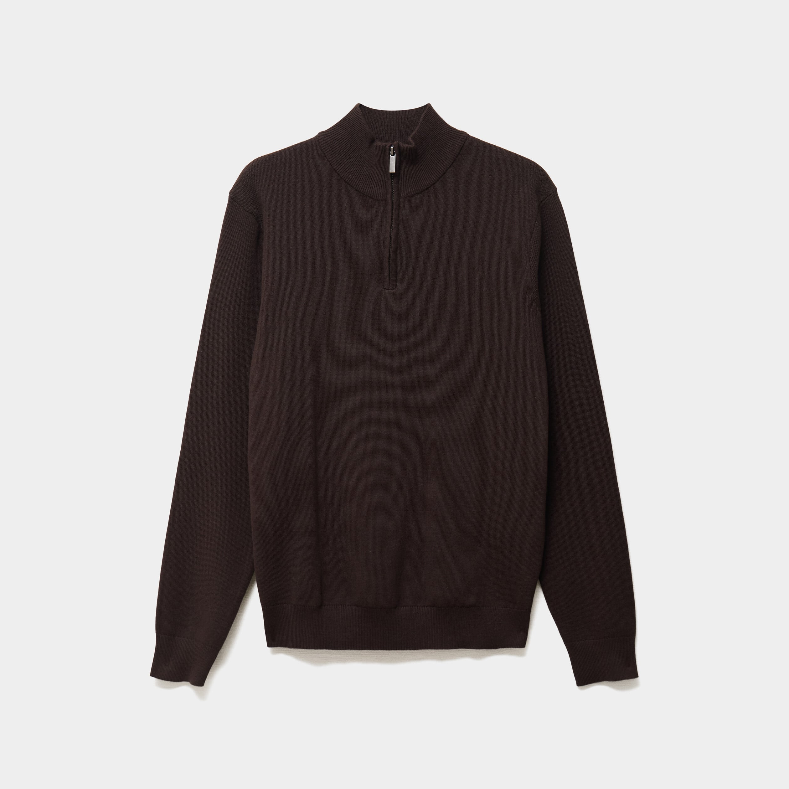 Pull camionneur manches longues marron fonc&eacute; homme