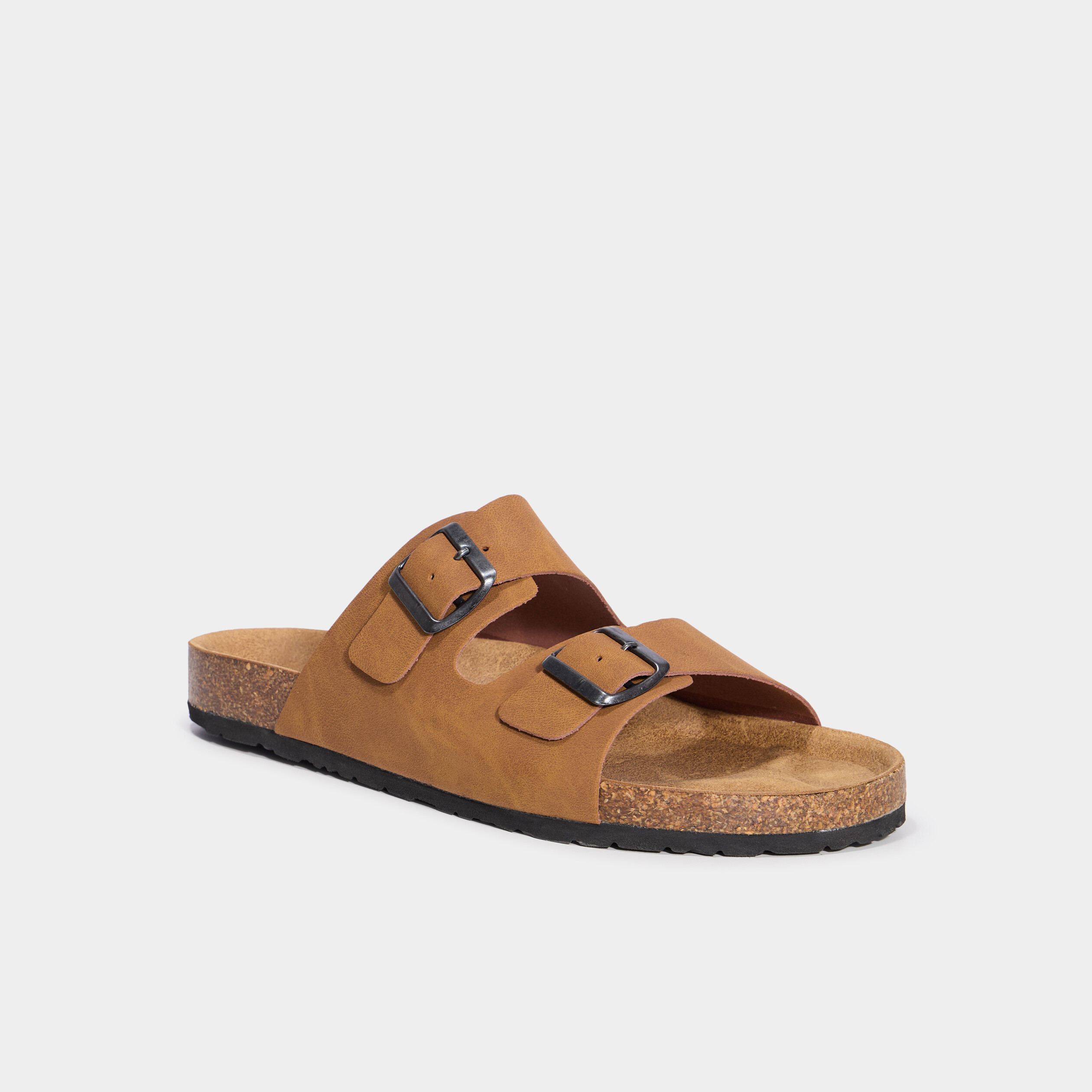 Mules En Cuir Marron Avec Boucle Et Talon Bloc De 9 Cm - Modèle MY221 MARRONE - Tailles 35-42
