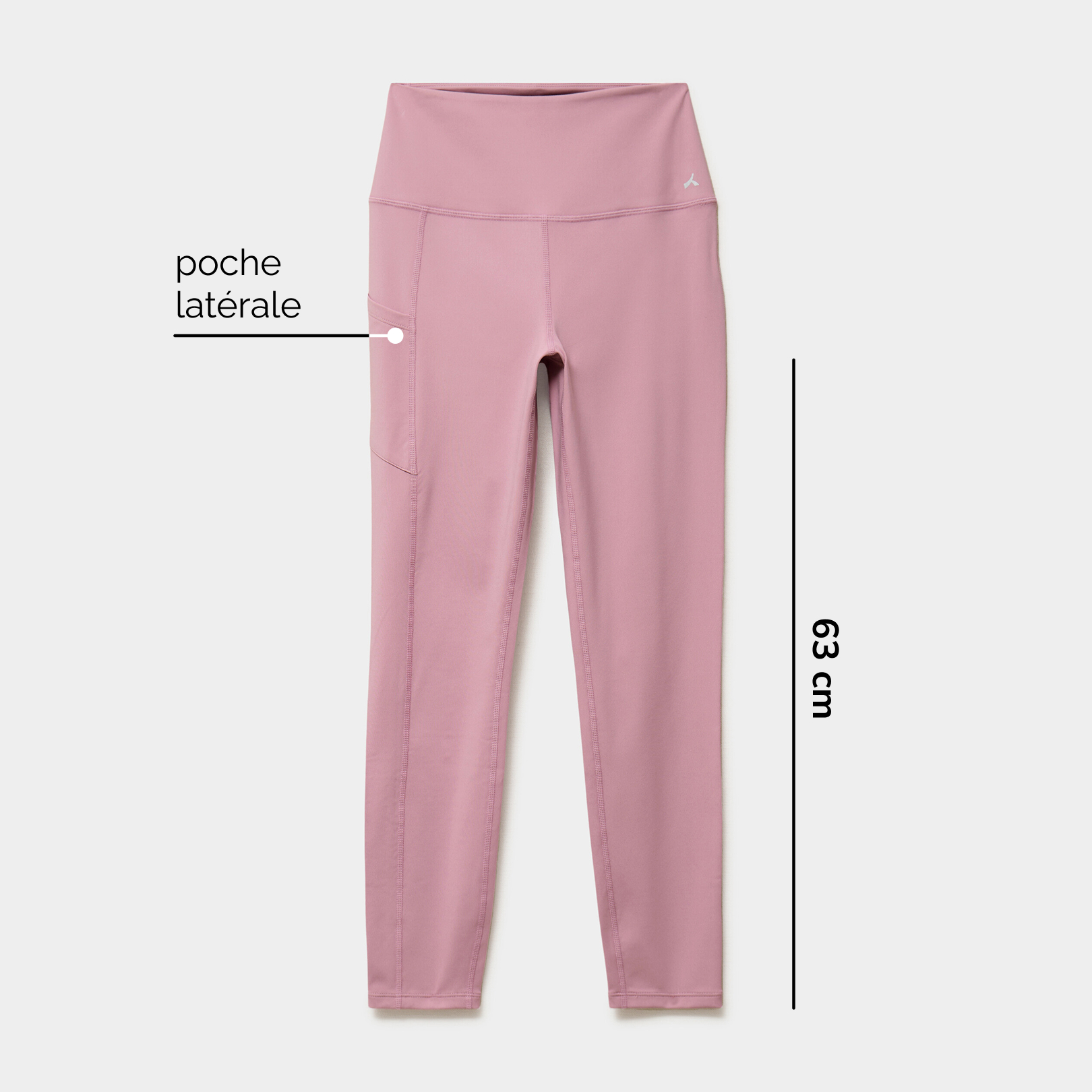 Legging de sport taille haute mauve femme