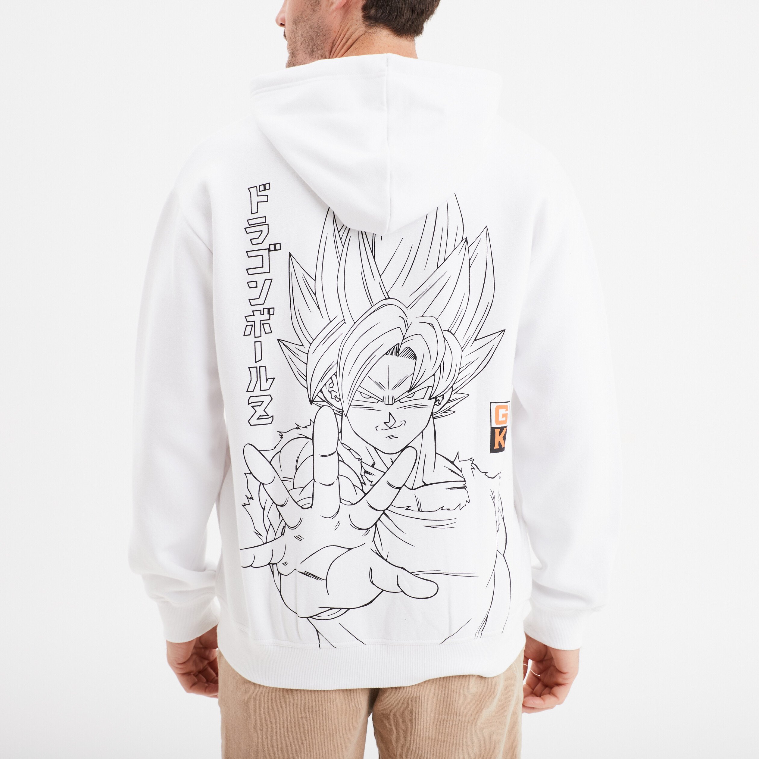 Sweat a capuche hoodie Dragon Ball Z blanc homme