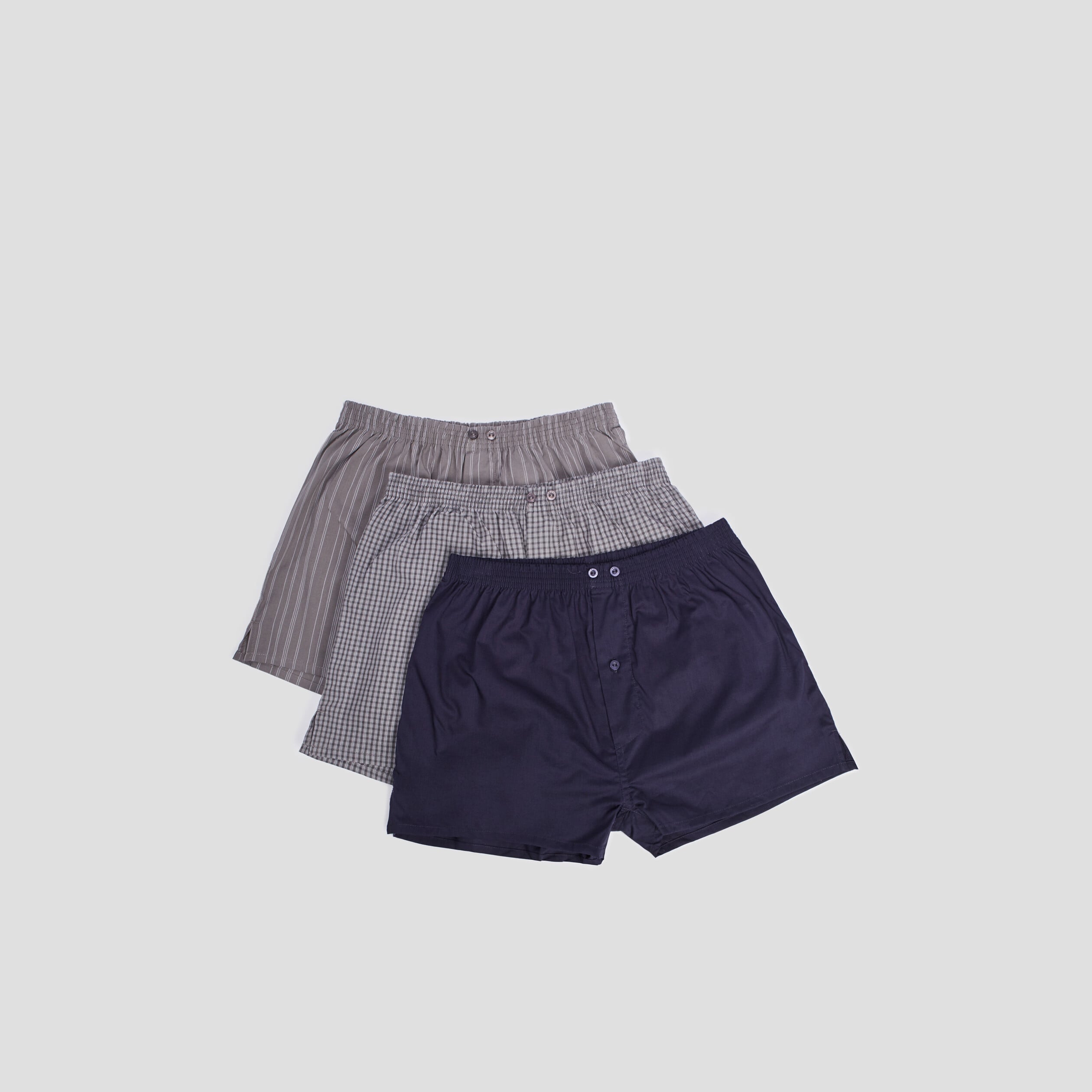 Lot 3 cale&ccedil;ons en coton gris homme