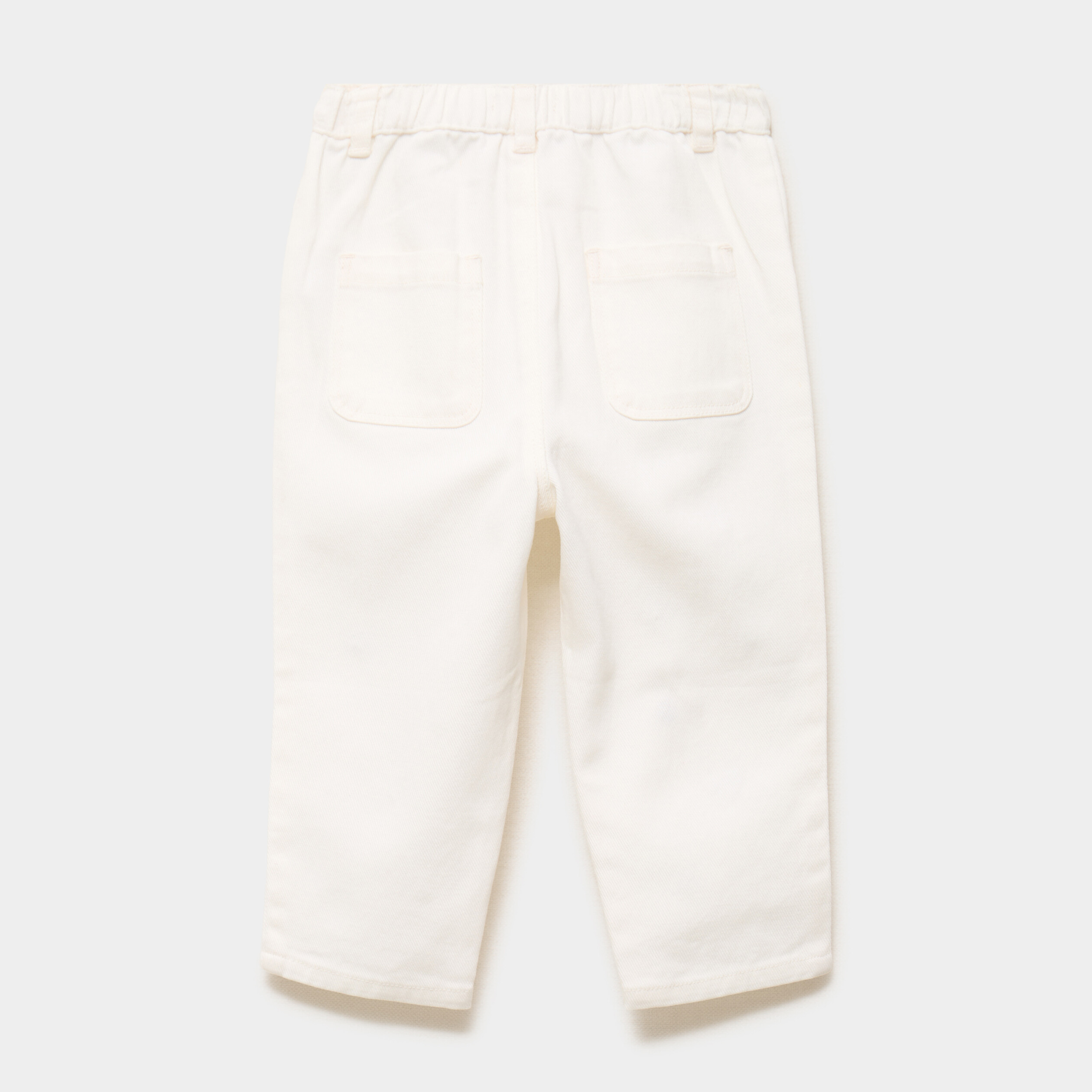 Pantalon brod&eacute; taille ajustable coton creme b&eacute;b&eacute; fille