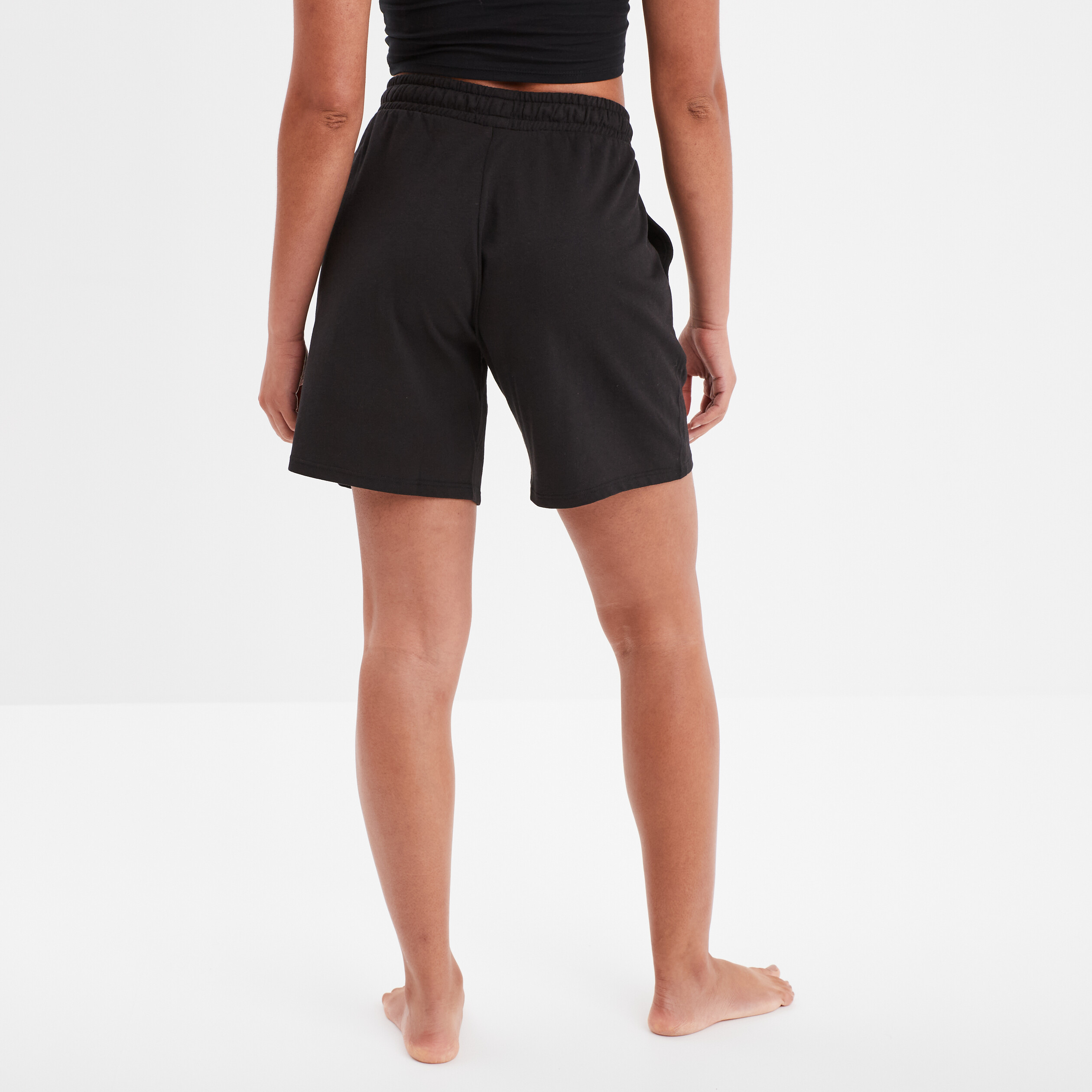 bas de pyjama short taille elastiquee noir femme Bas de pyjama short taille élastiquée noir femme