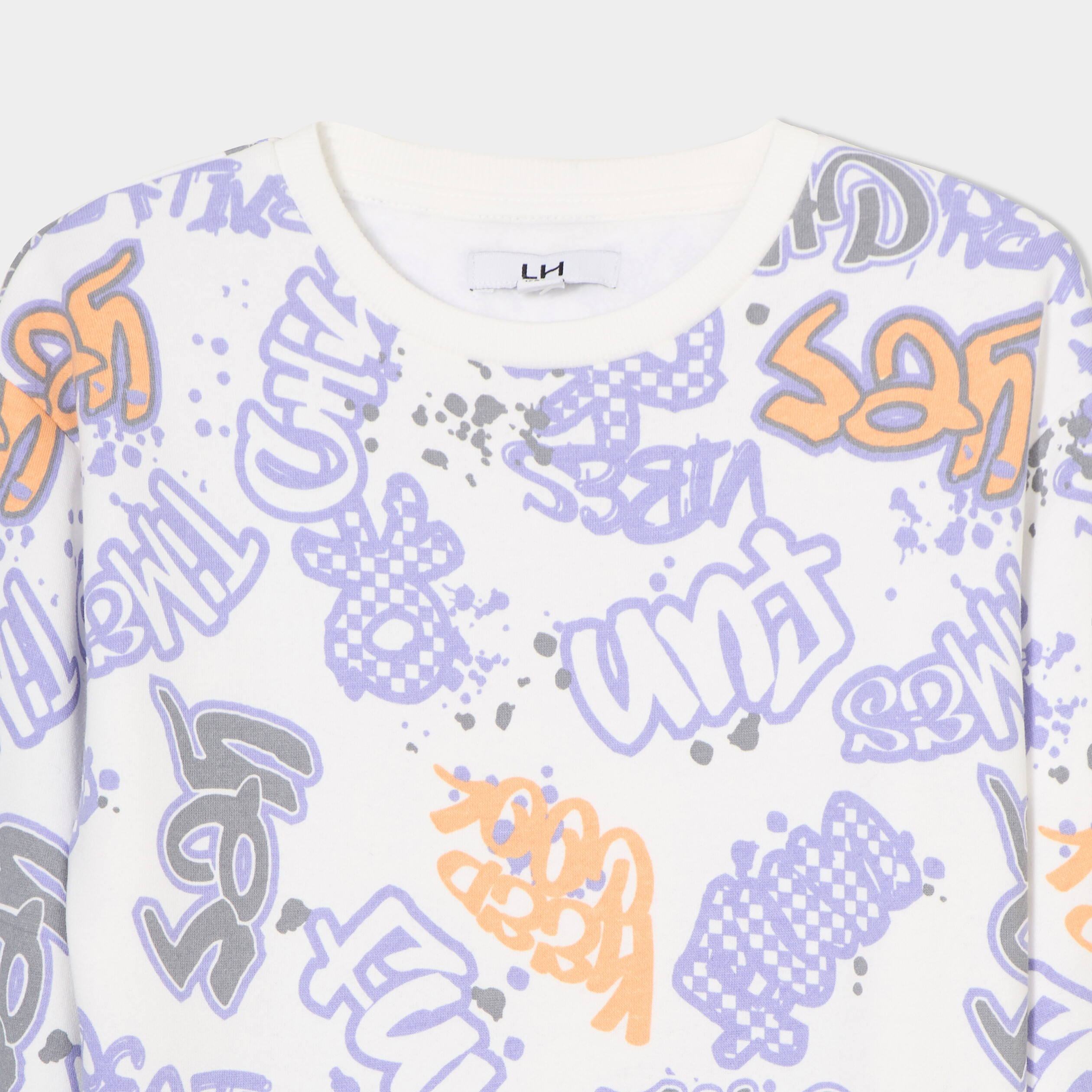 sweat col rond manches longues gris garcon Sweat col rond manches longues gris garçon