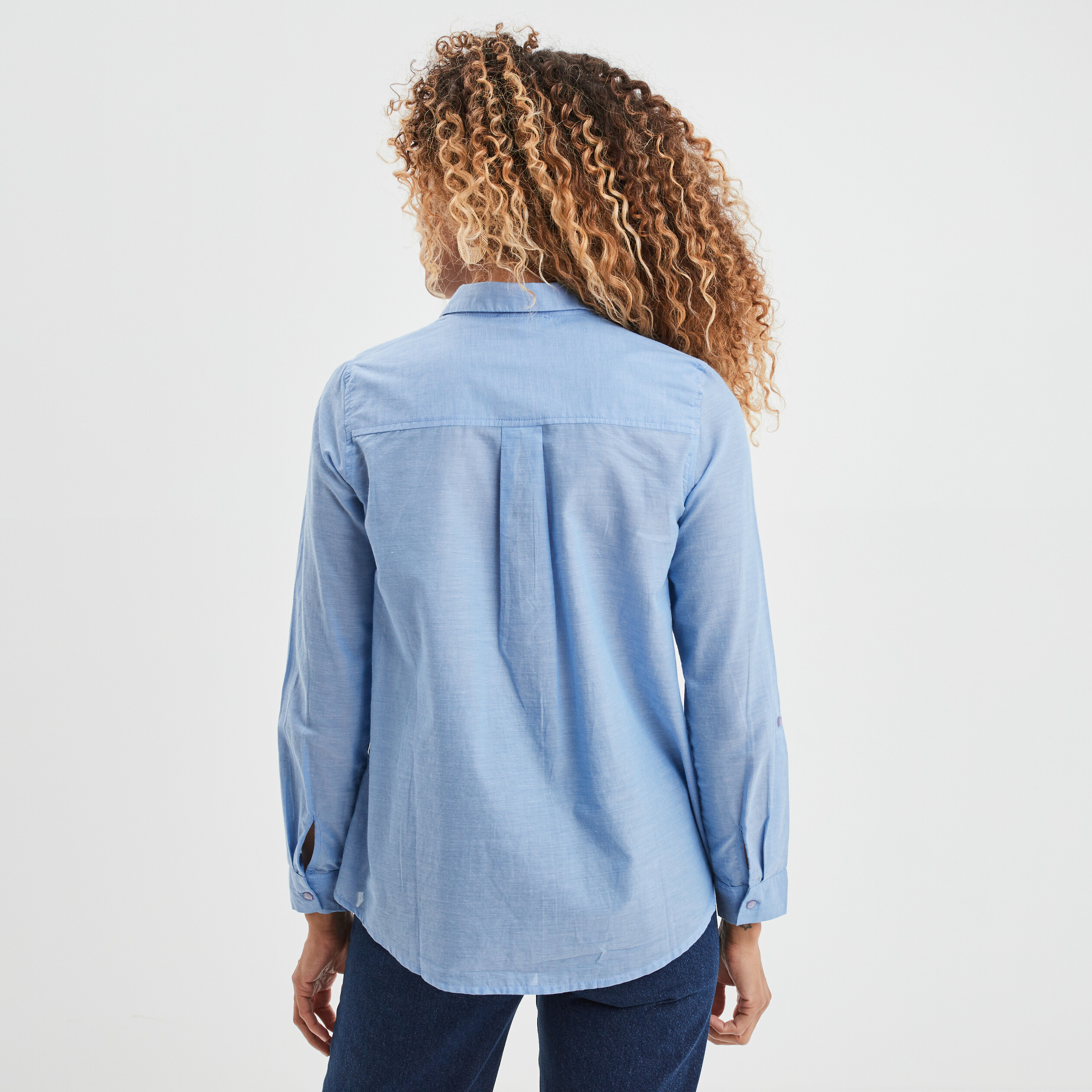 Chemisier coton femme shop manches longues