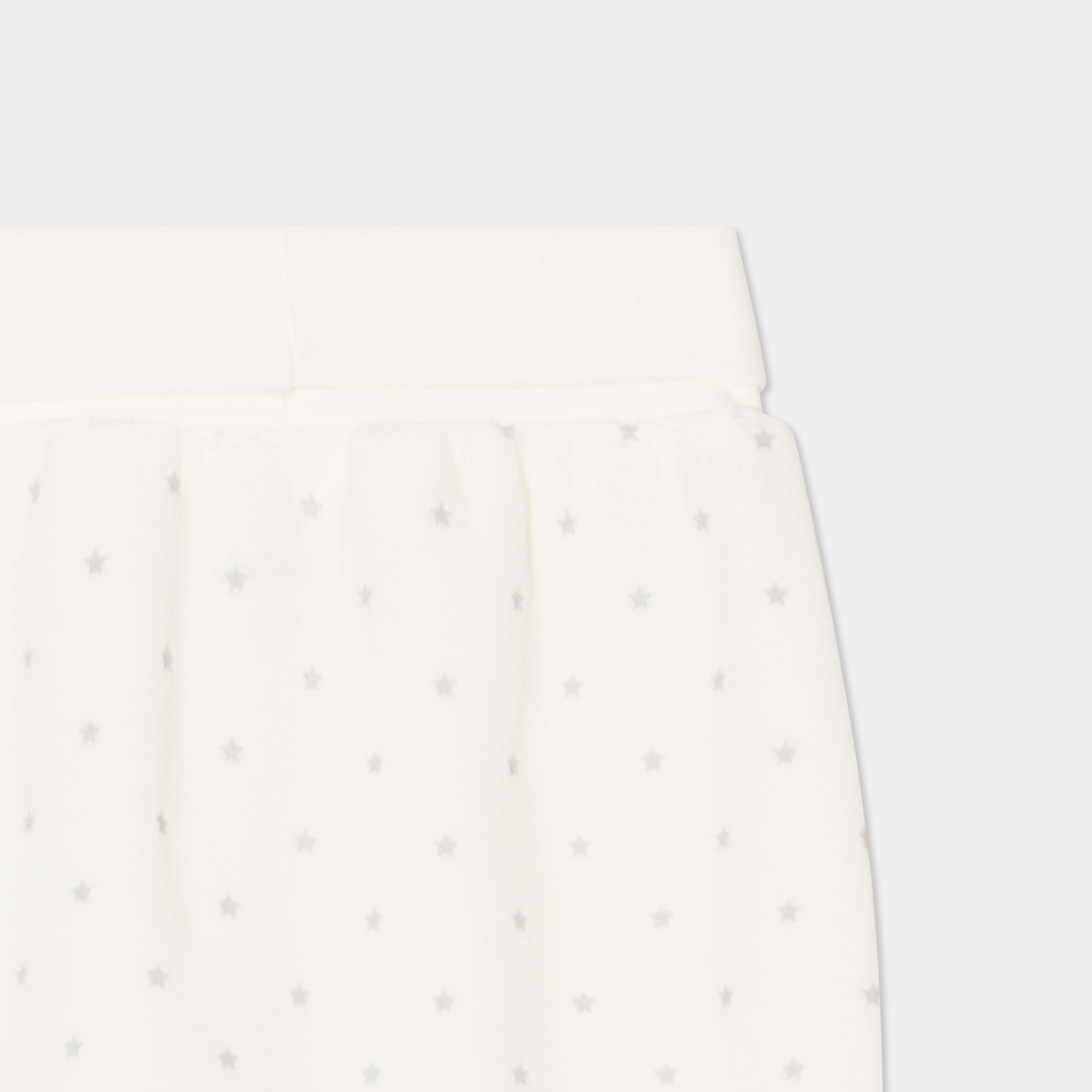 Lot 2 pantalons effet velours coton blanc b&eacute;b&eacute;