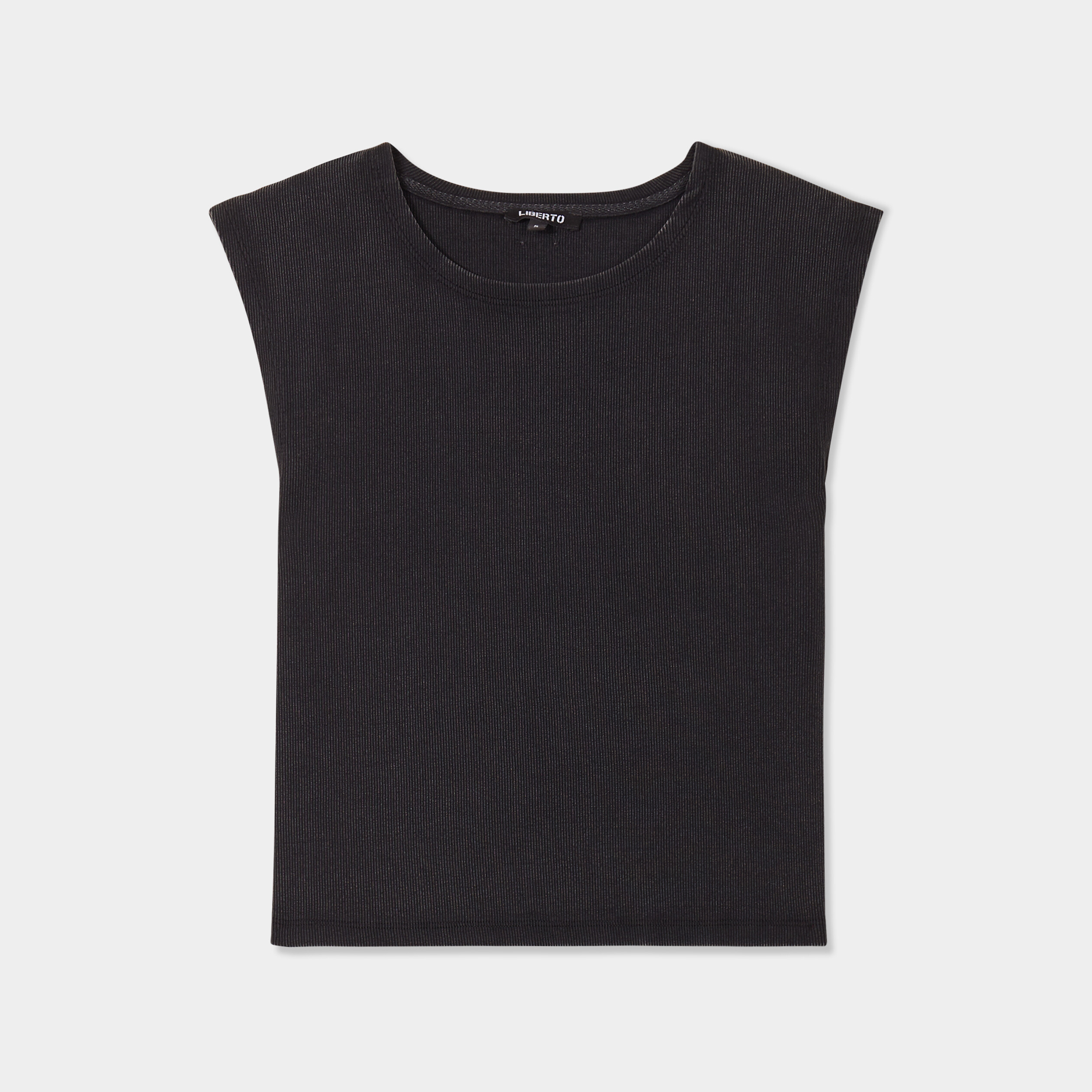t shirt cintre manches courtes liberto noir femme T-shirt cintré manches courtes Liberto noir femme