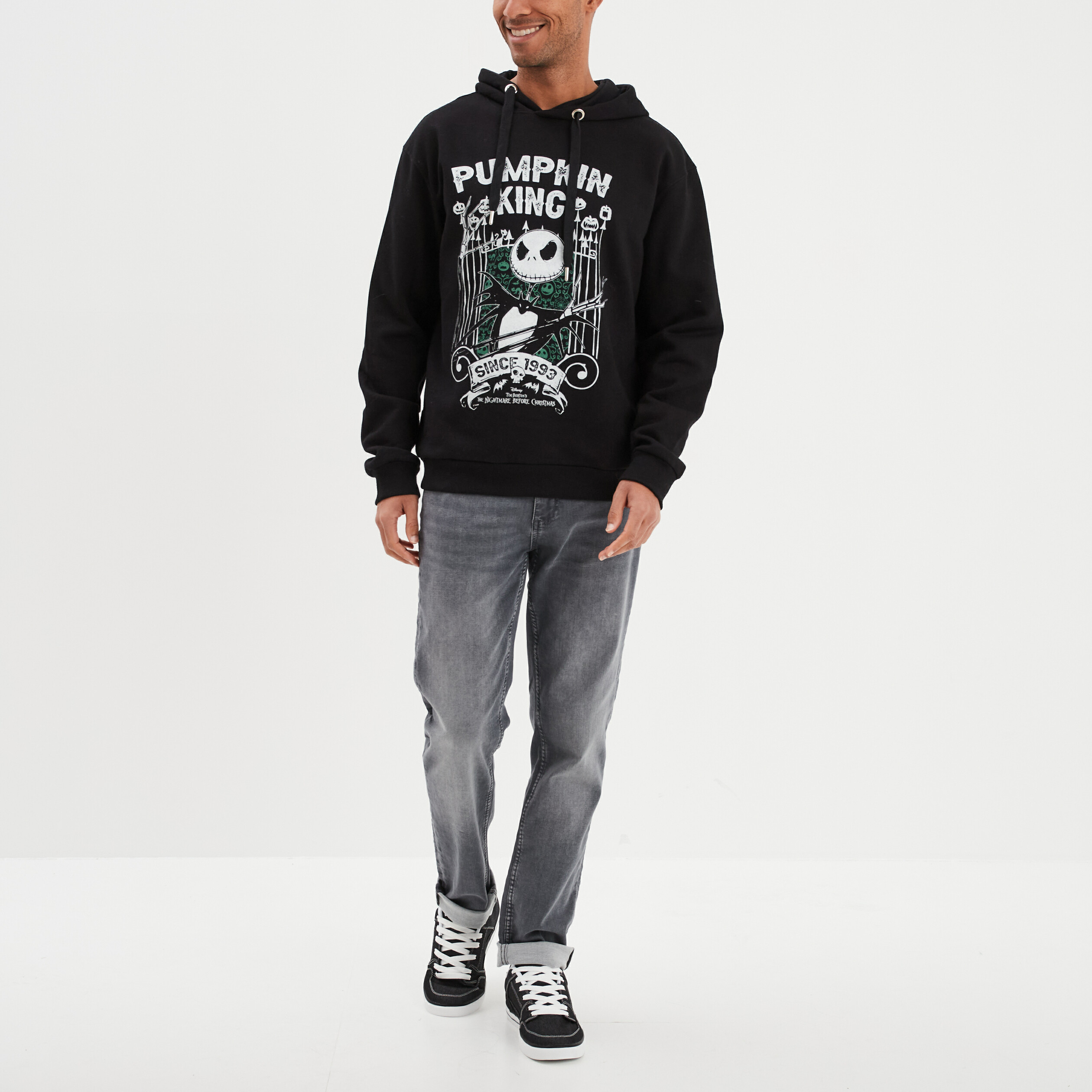 sweat hoodie etrange noel monsieur jack noir homme Sweat hoodie Étrange Noël monsieur Jack noir homme