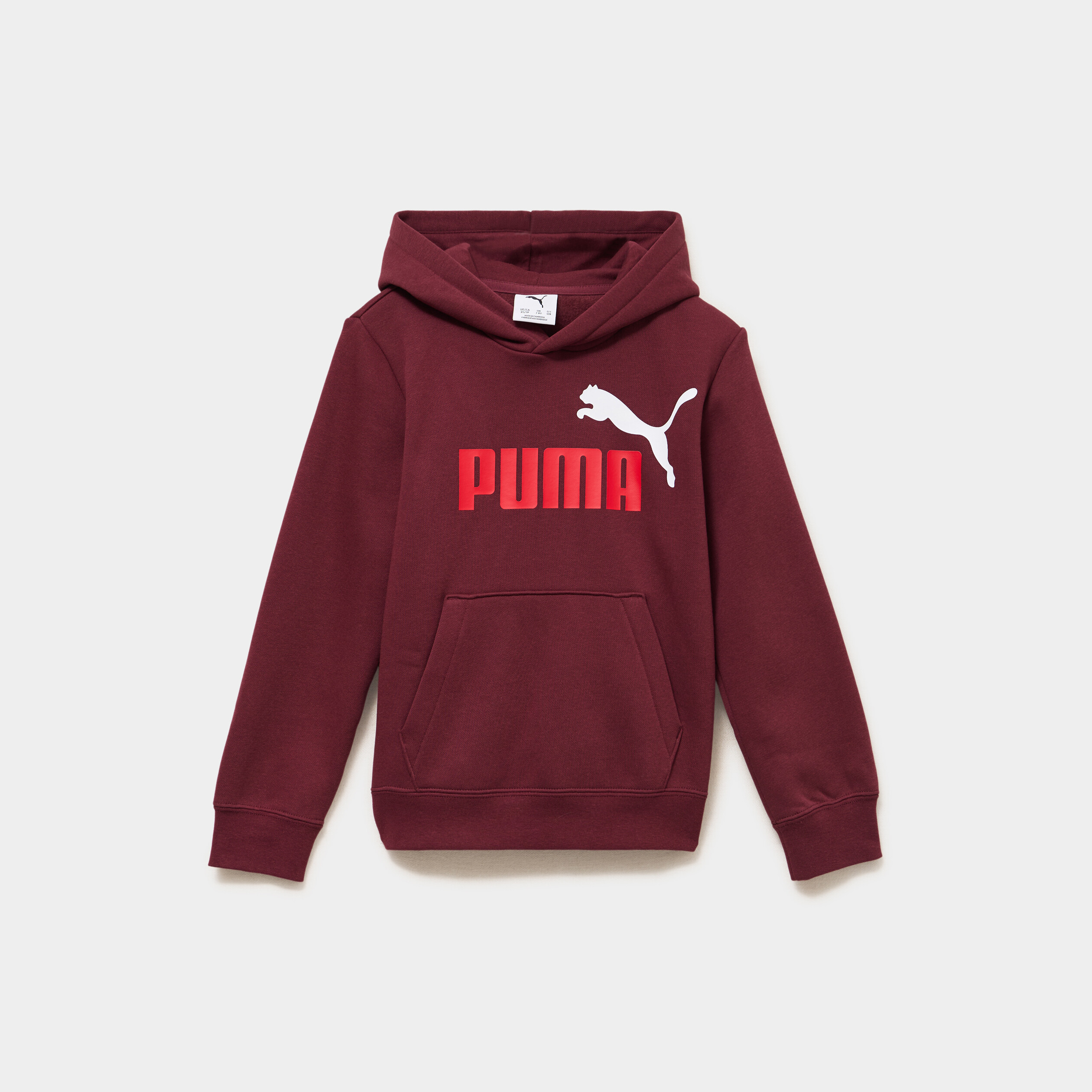 Sweat hoodie 1 poche &agrave; capuche Puma bordeaux gar&ccedil;on
