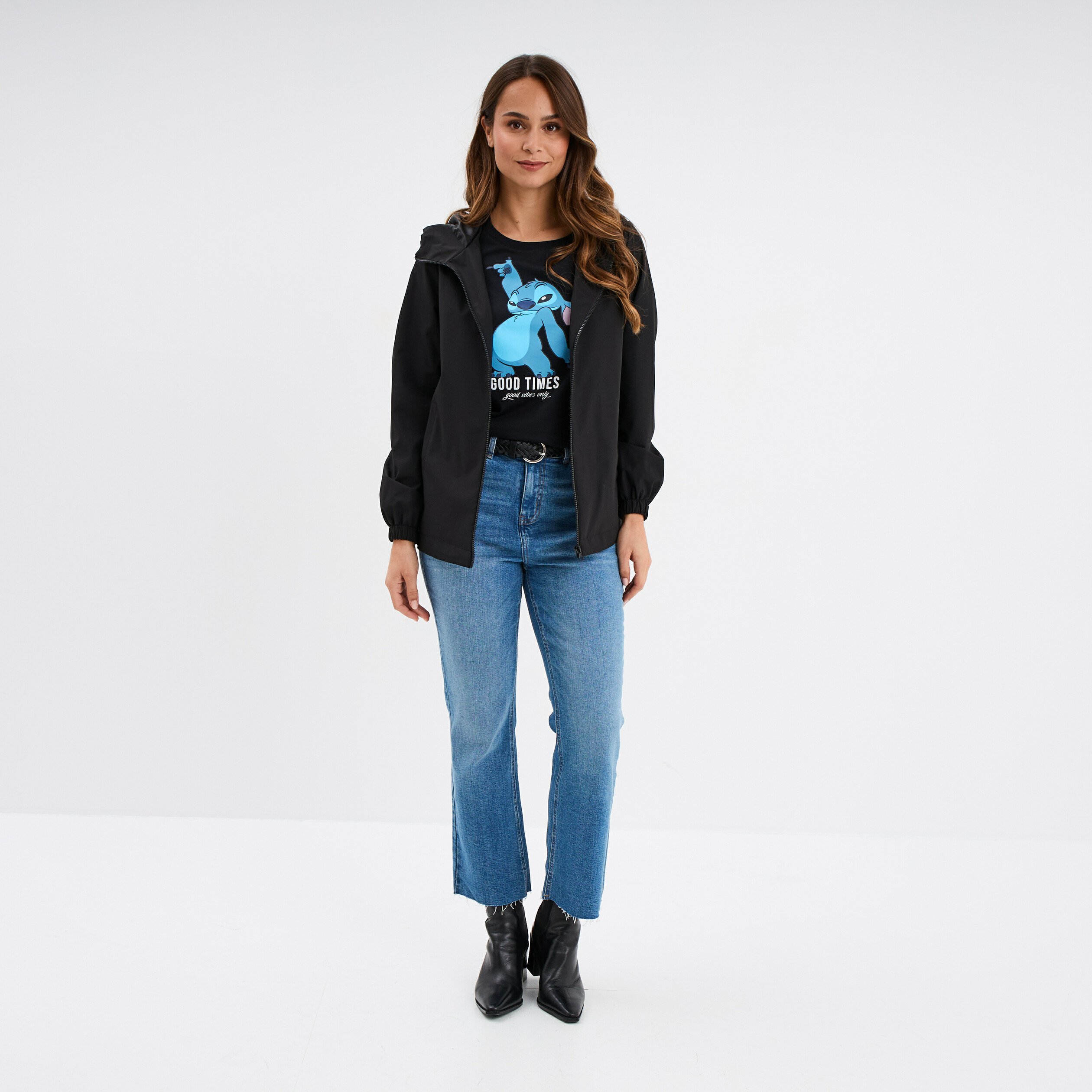Jeans flare 7/8ème stretch denim double stone femme