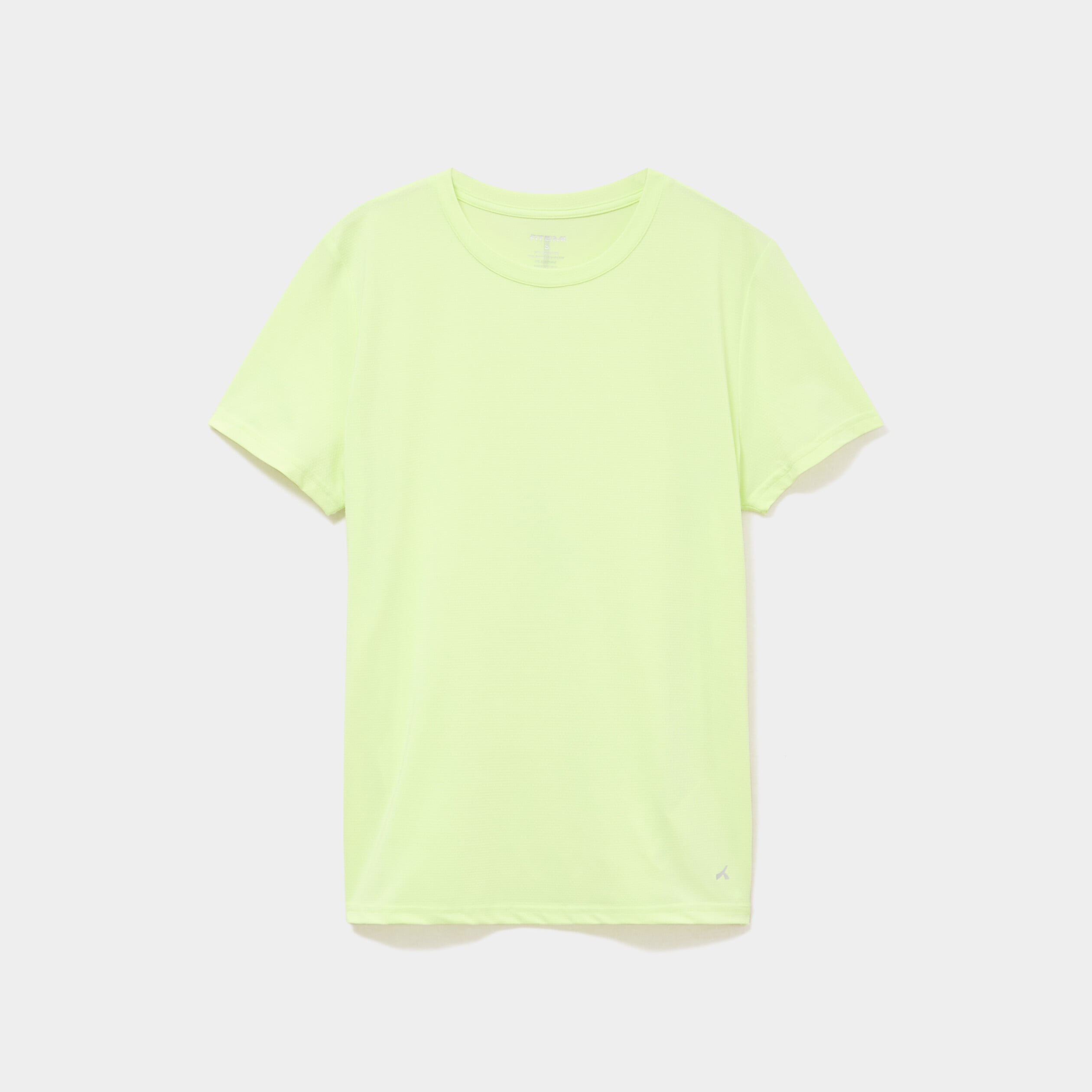 T-shirt de sport droit manches courtes jaune fluo femme