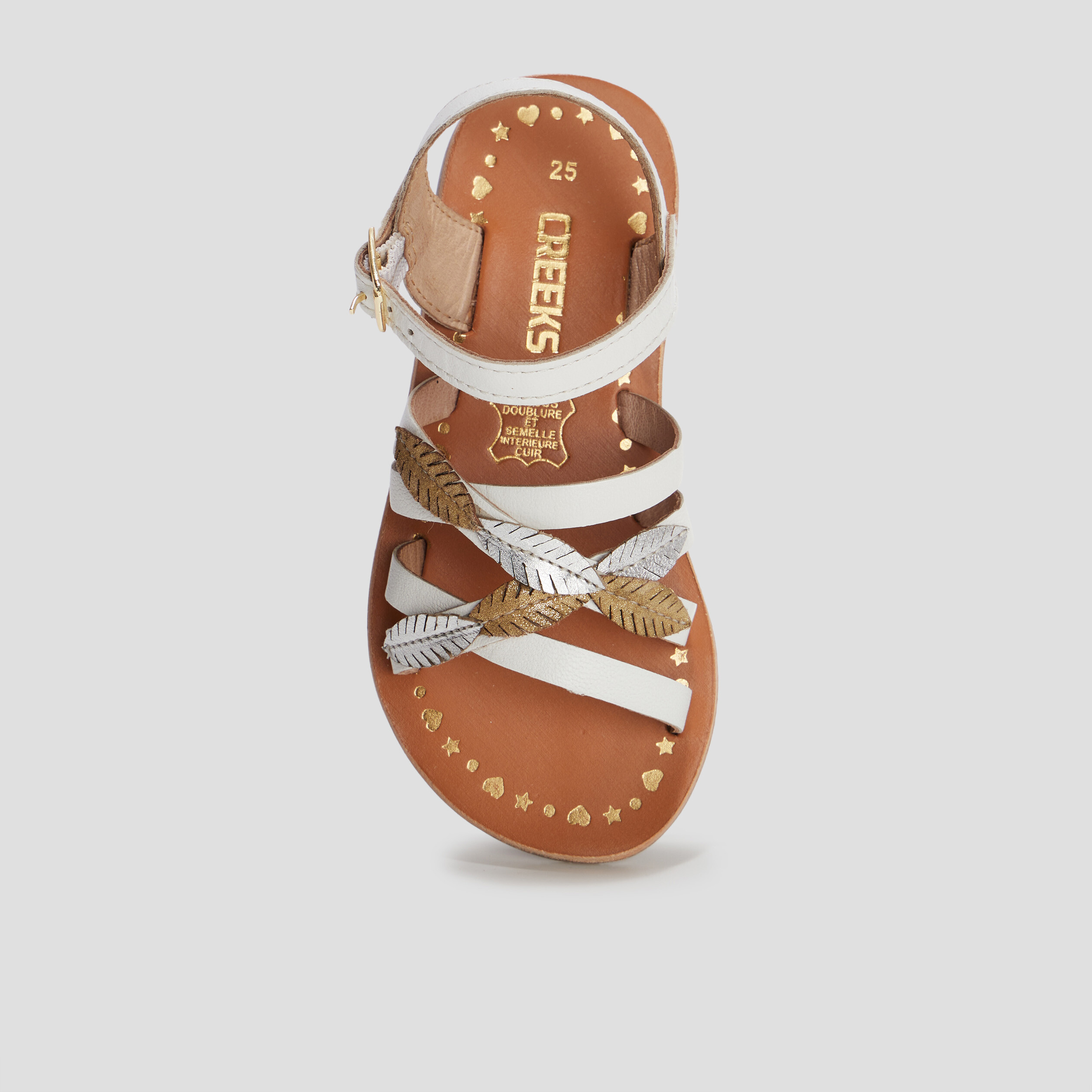 Sandales en cuir Creeks blanc fille