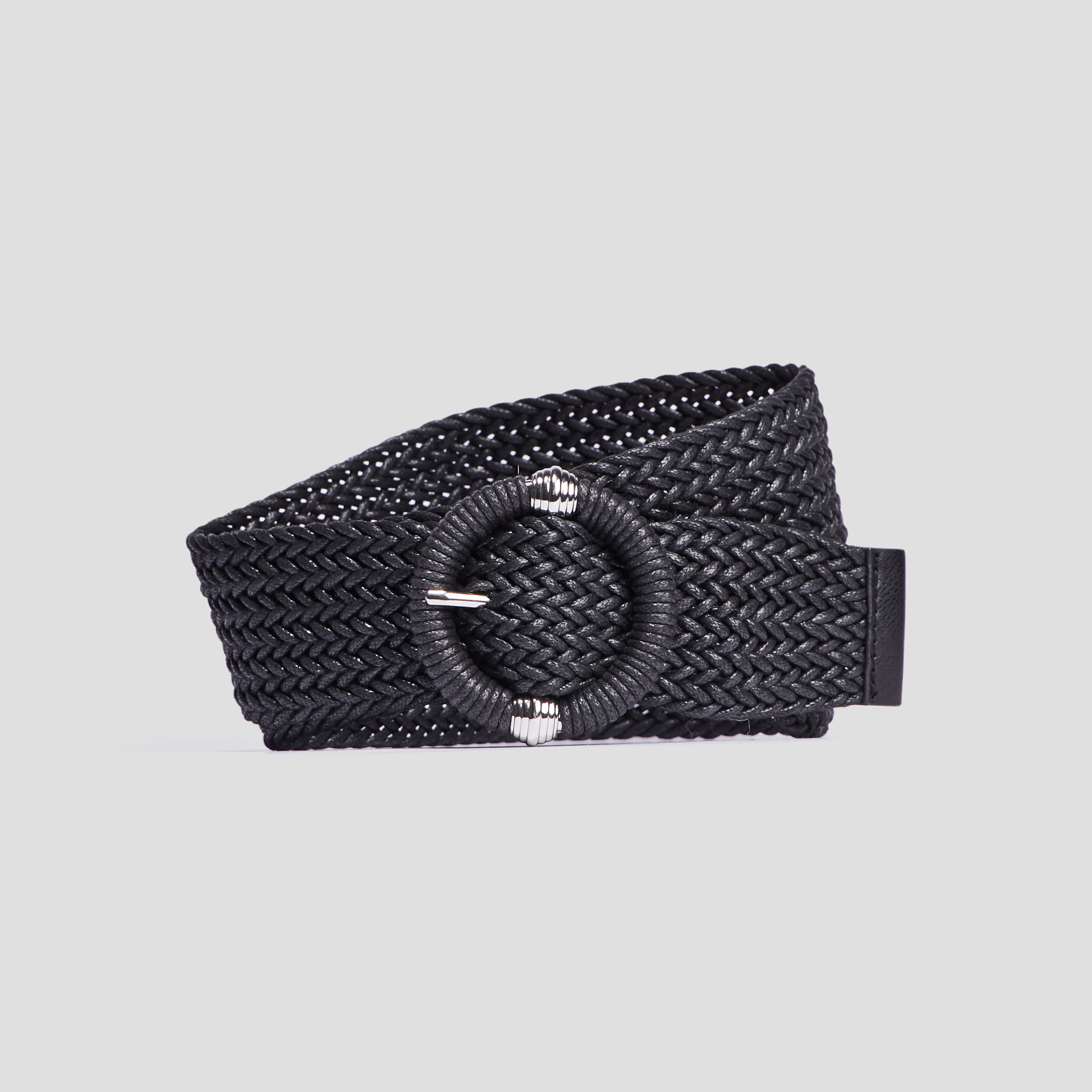 Ceinture tressee noir femme