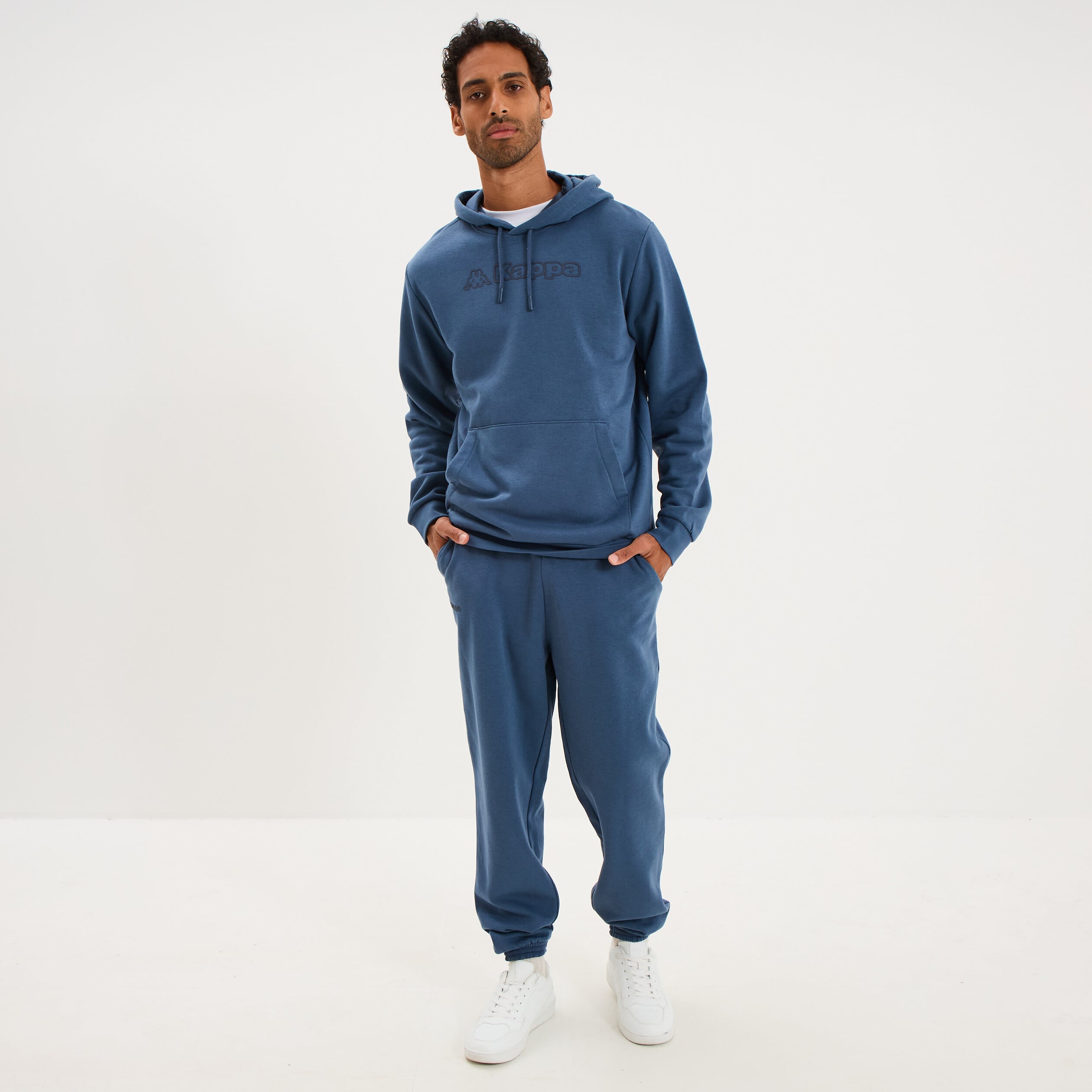 Sweat hoodie 1 poche Kappa bleu gris homme