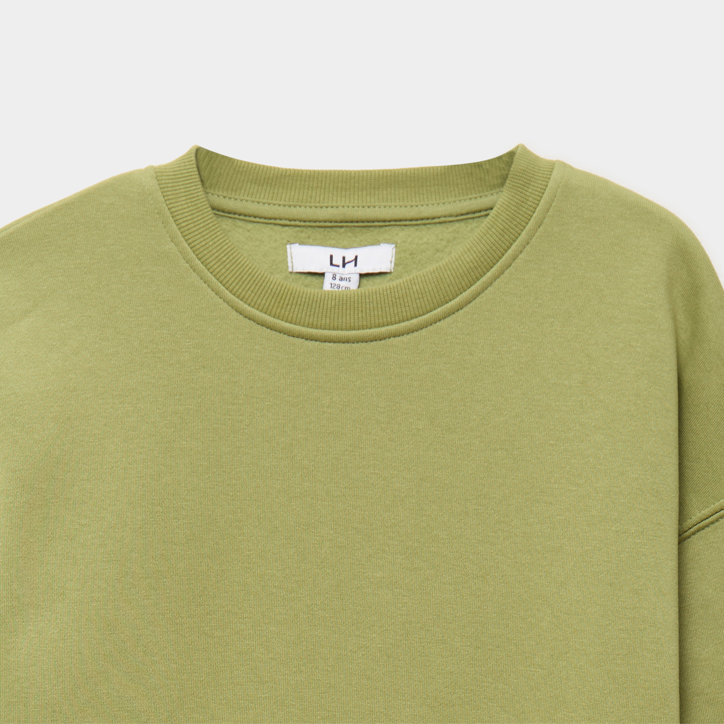 Sweat oversize manches longues col rond vert pastel gar&ccedil;on